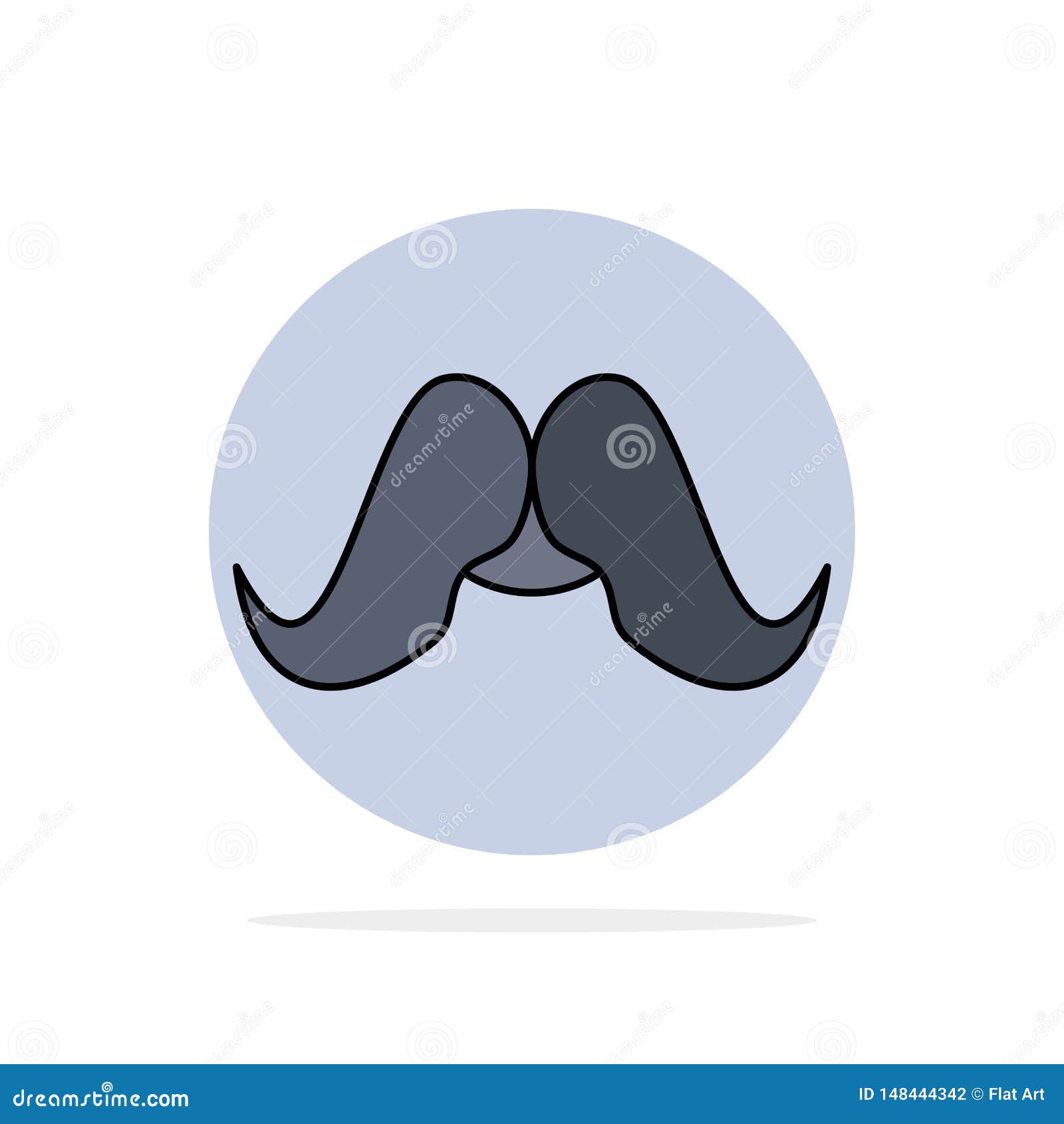 Moustache, Hipster, Movember, Male, Men Flat Color Icon Vector Stock ...