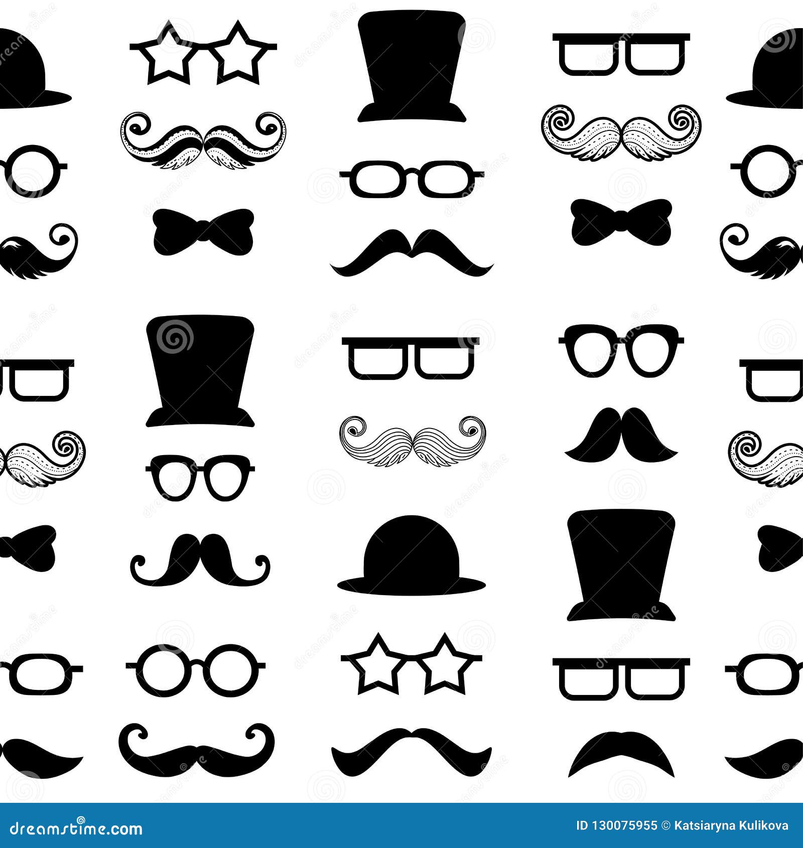moustache mustache  seamless pattern background hipster