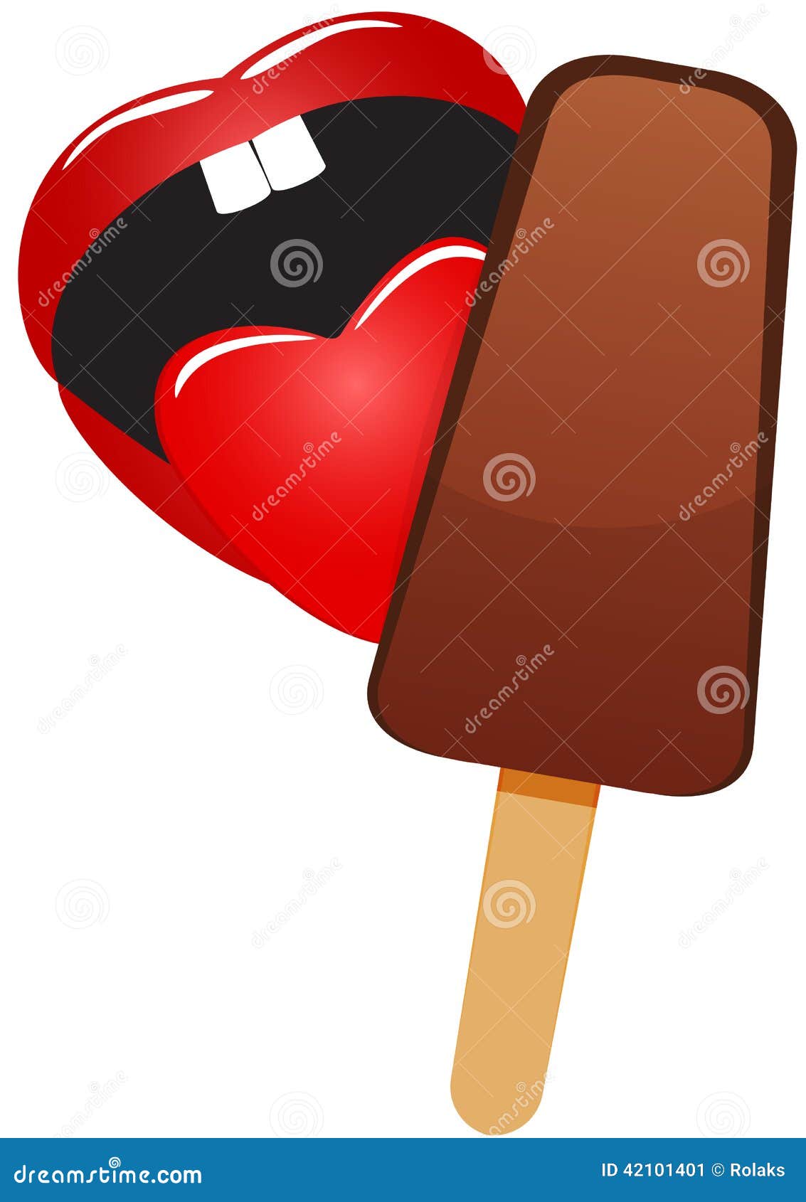 Mouth and ice cream stock vector. Illustration of lick 42101401