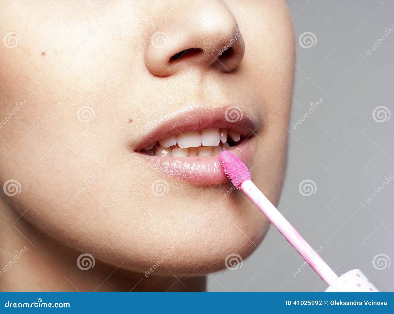 Mouth with lipstick stock photo. Image of gloss, perfect 41025992