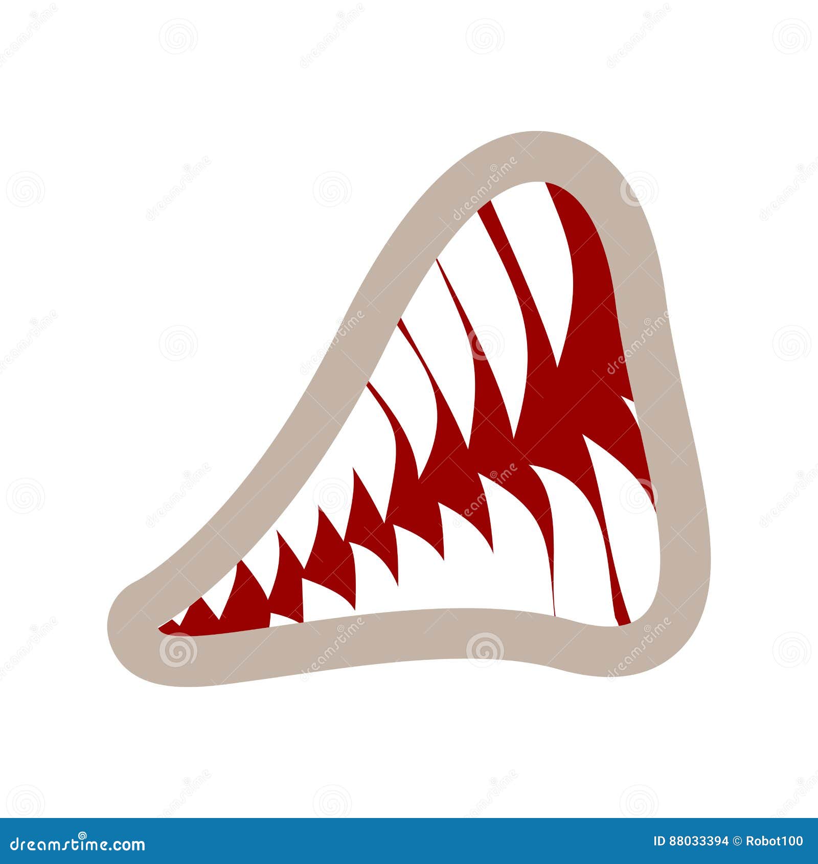 mouth and teeth growl . animal jaws on white background