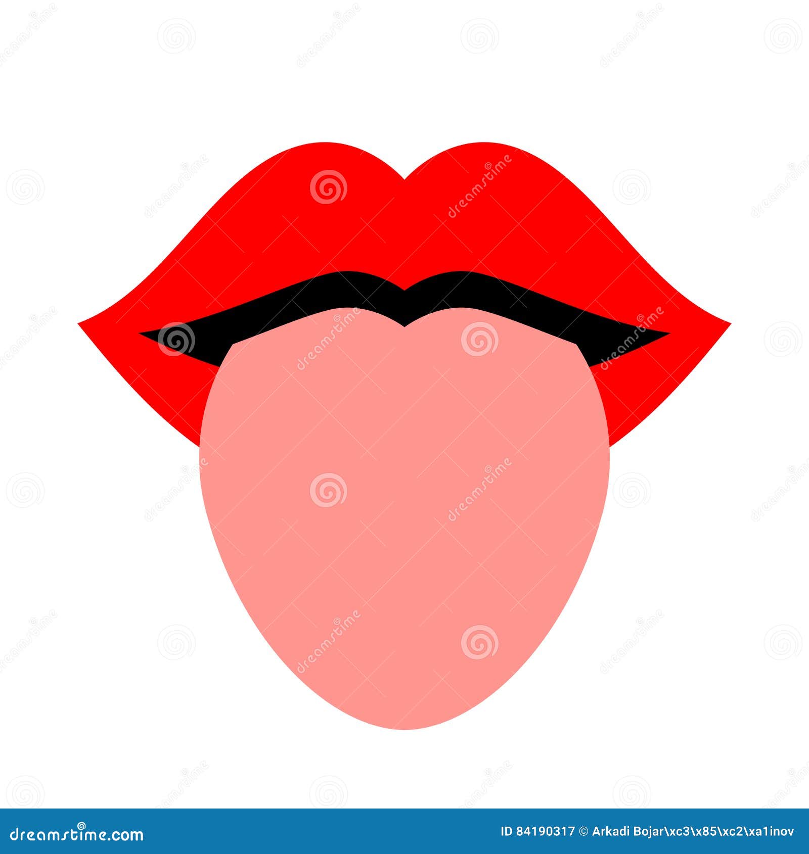 Mouth And Tongue Vector Icon Stock Vector - Illustration of licking