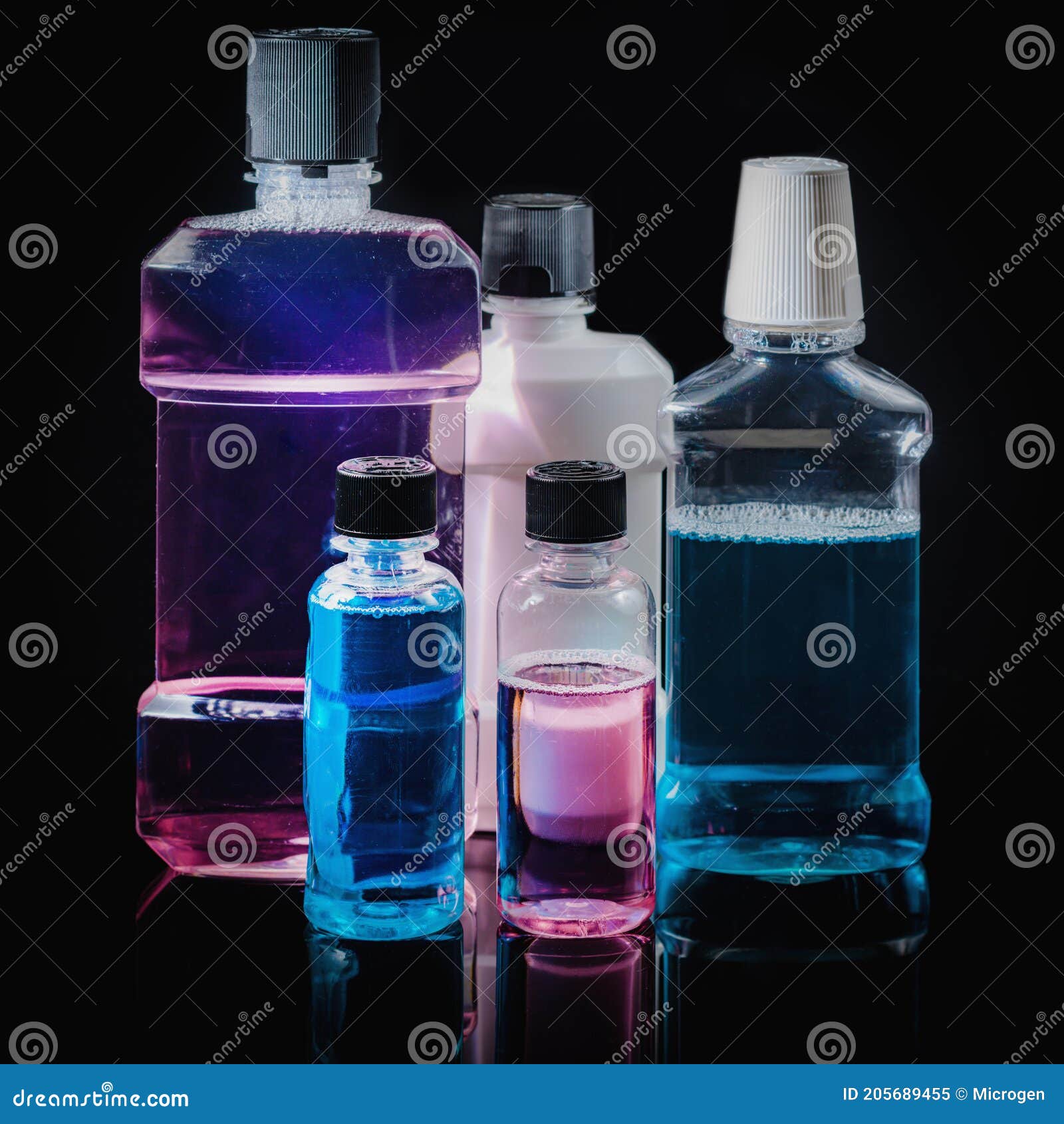 Mouthwash Gargling Liquid on Black Background Stock Image Image of background, prevention