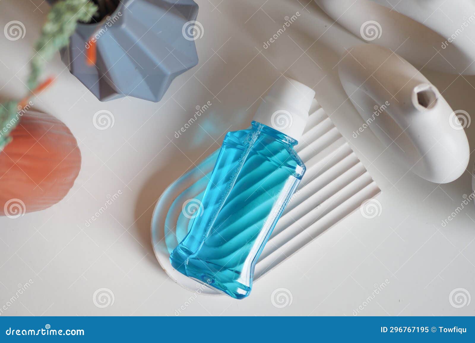 Mouthwash Liquid in a Container on Table Stock Image Image of hygiene
