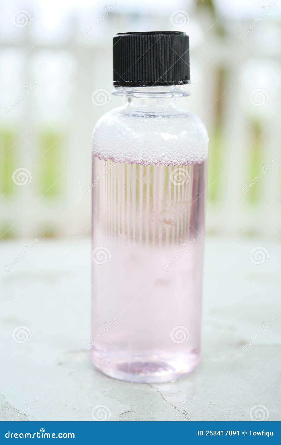 Mouthwash Liquid in a Container on Table Stock Image Image of blue