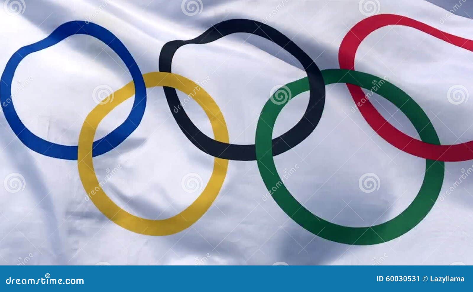 Mouvement Lent De Flottement De Drapeau Olympique Clips Vidéos