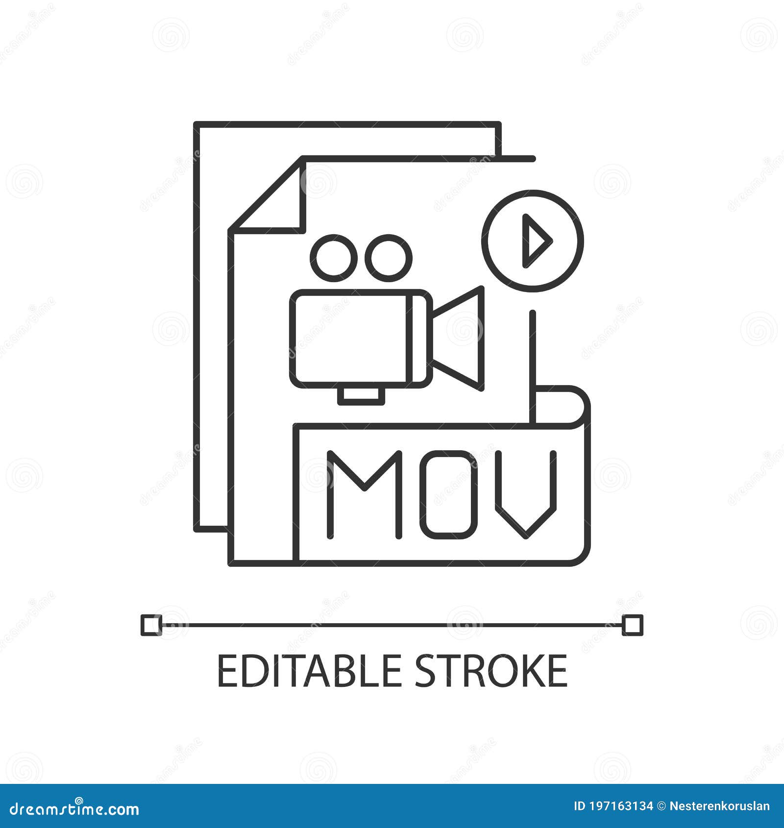 mov file pixel perfect linear icon