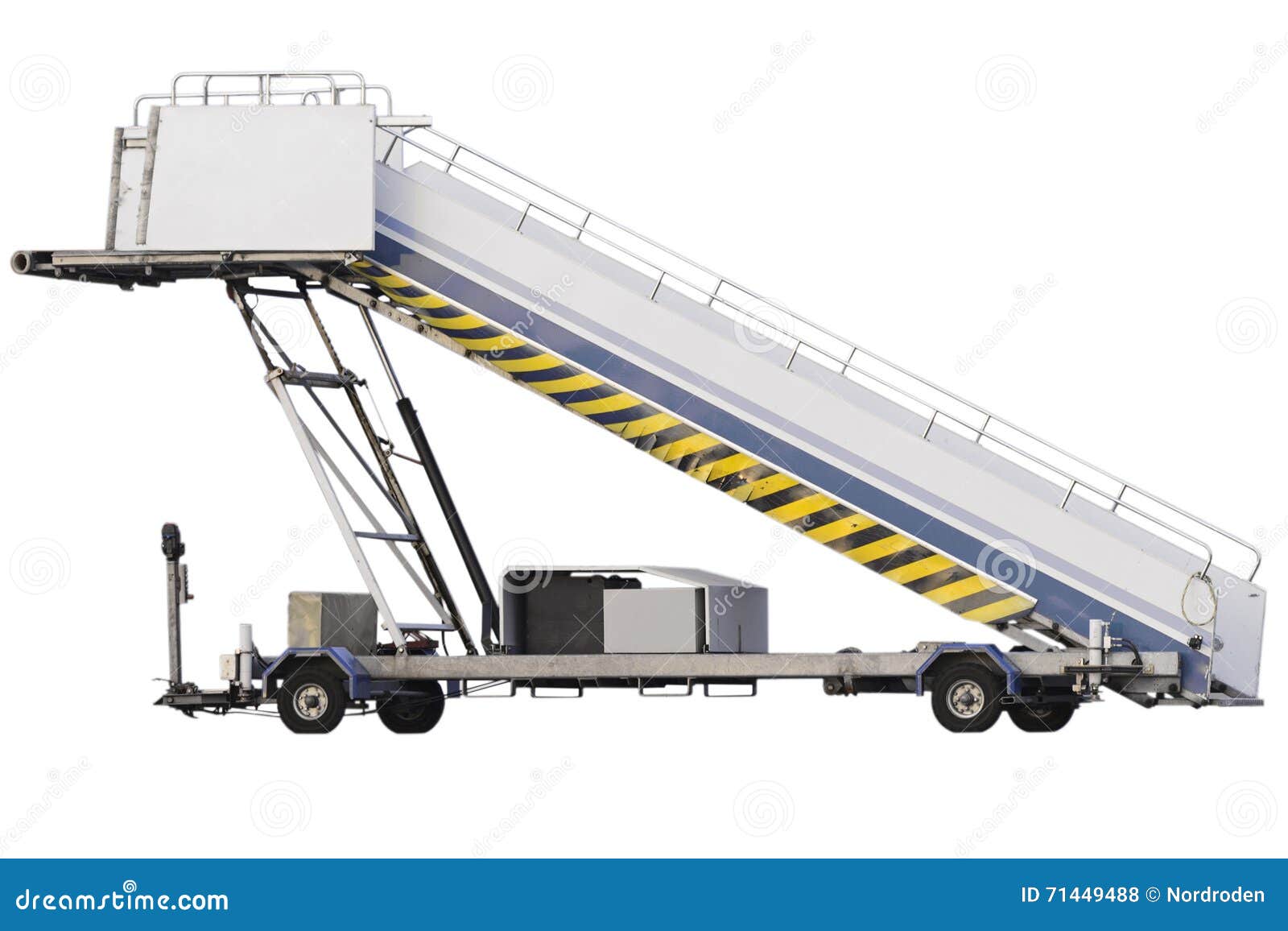 Movable Passenger S Boarding Ramp Isolated on White Background. Stock