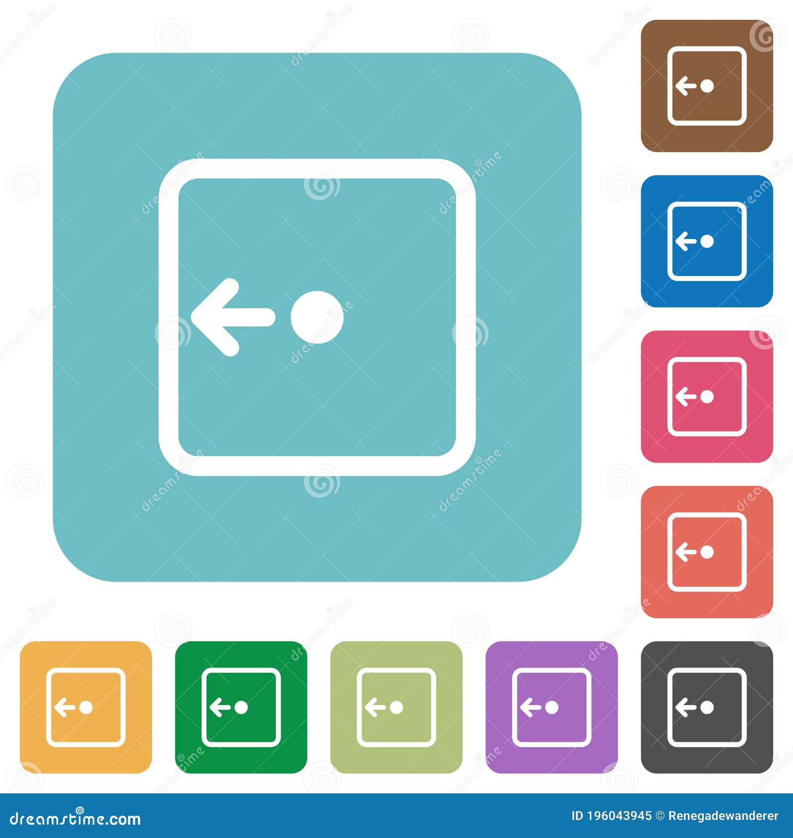 move object left rounded square flat icons