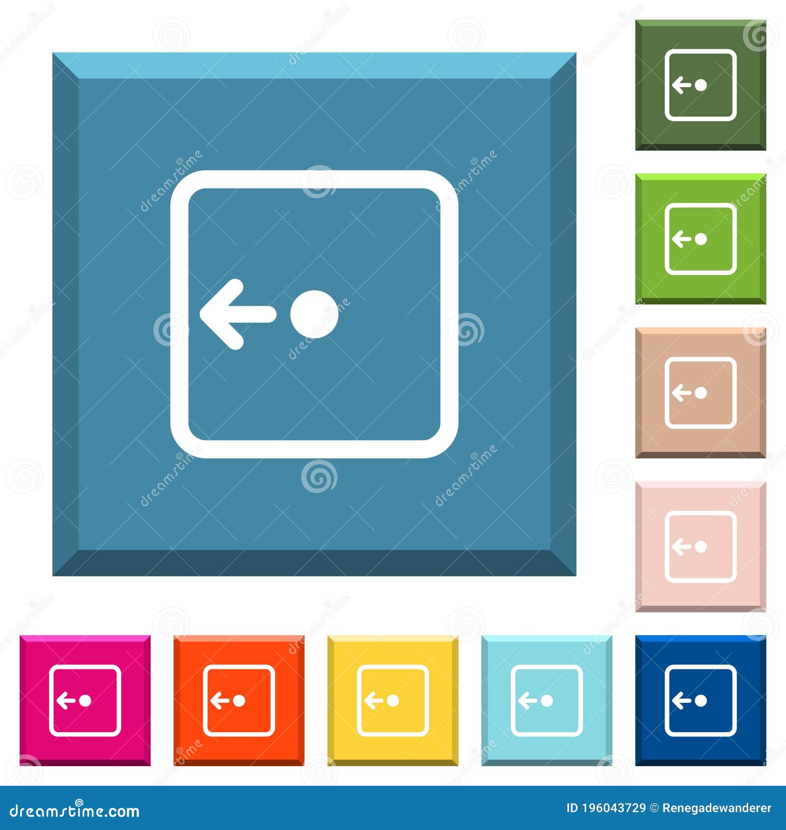 move object left white icons on edged square buttons