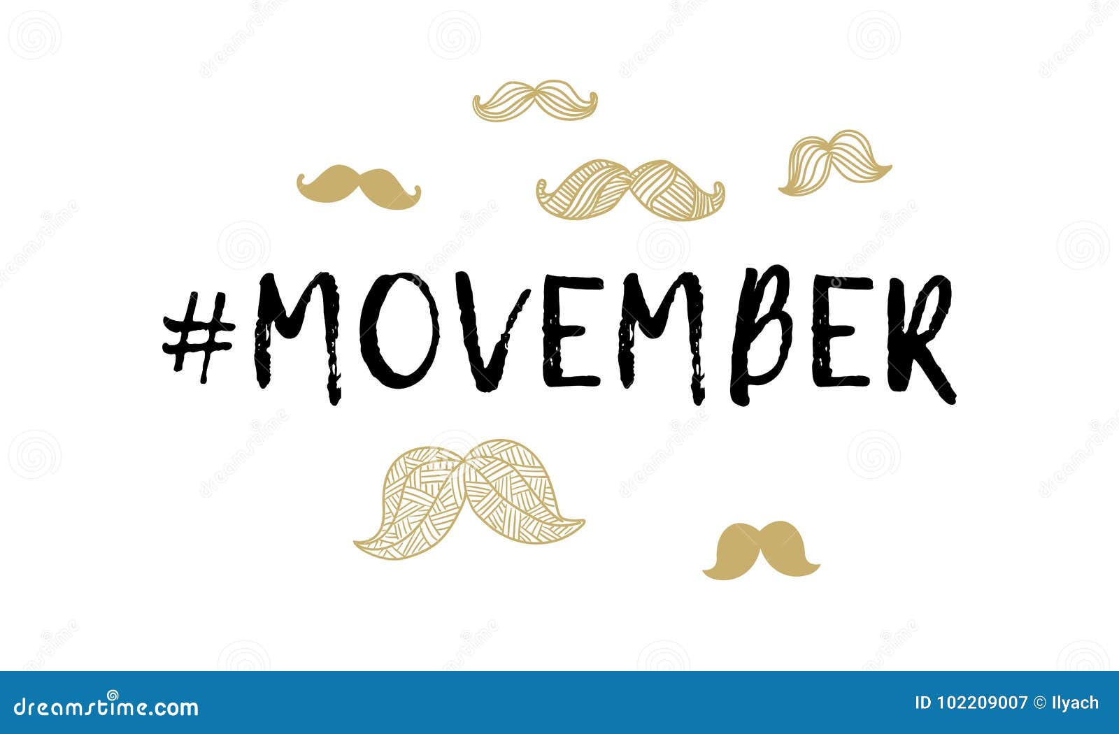 Movember Men Health Man Prostate Cancer November Awareness Month Vector