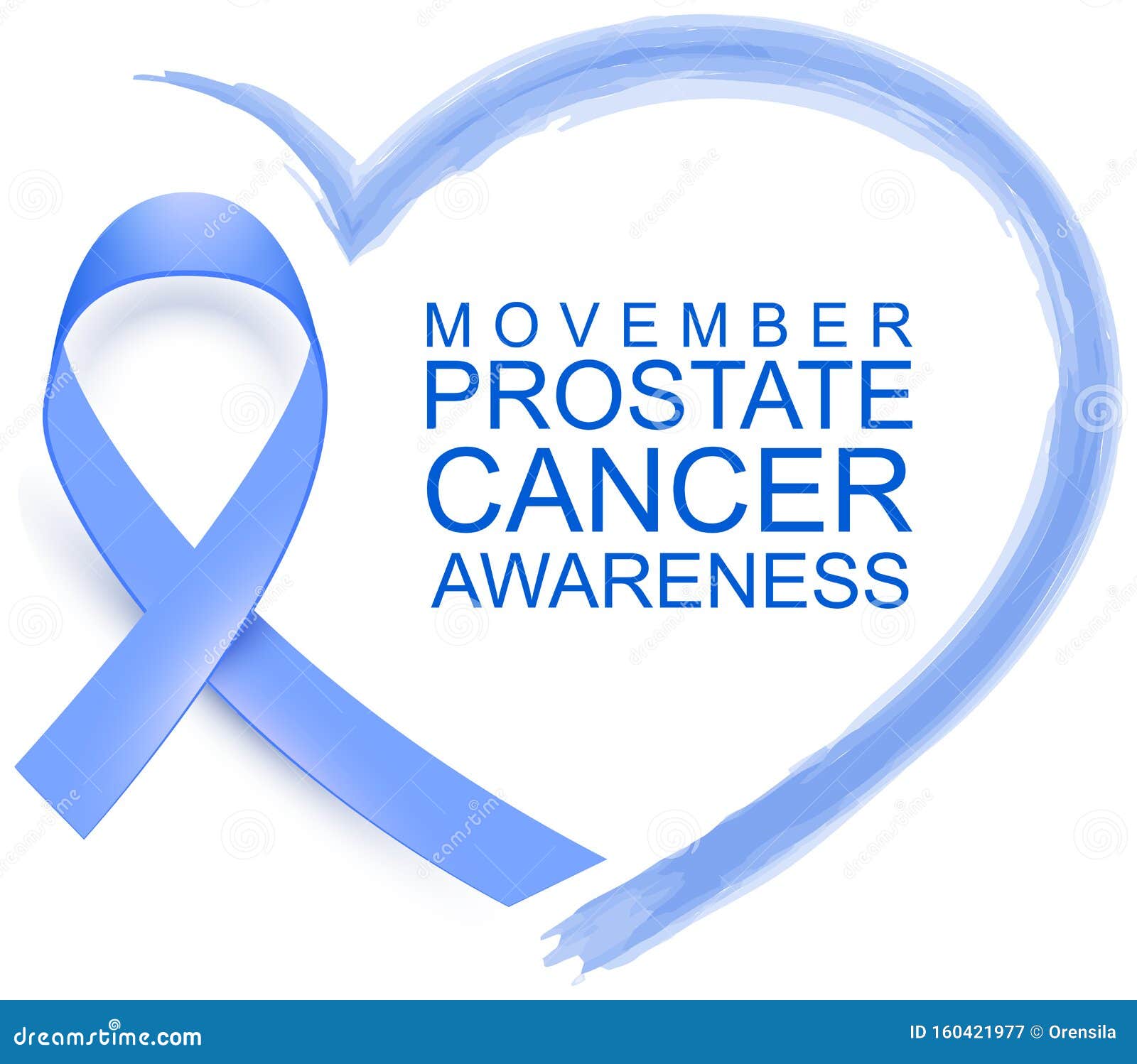 movember prostate cancer awareness blue ribbon and heart 