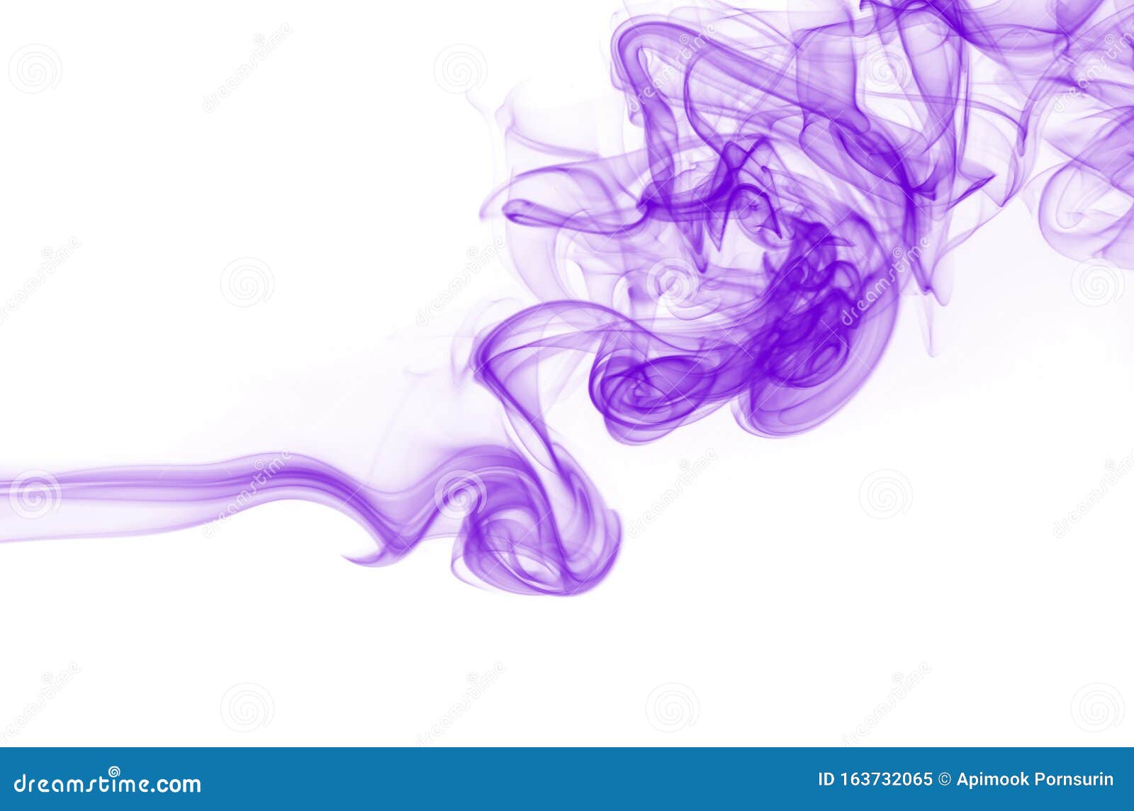 movement of purple smoke abstract on white background