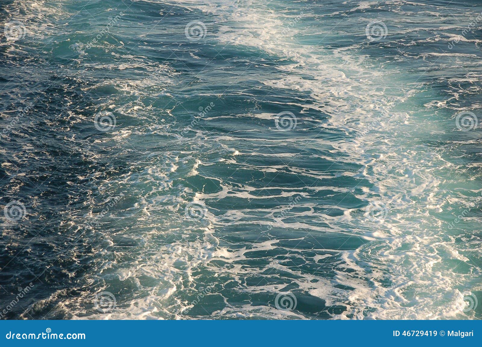 Movement of the sea. Sea seen from the bridge of the ship