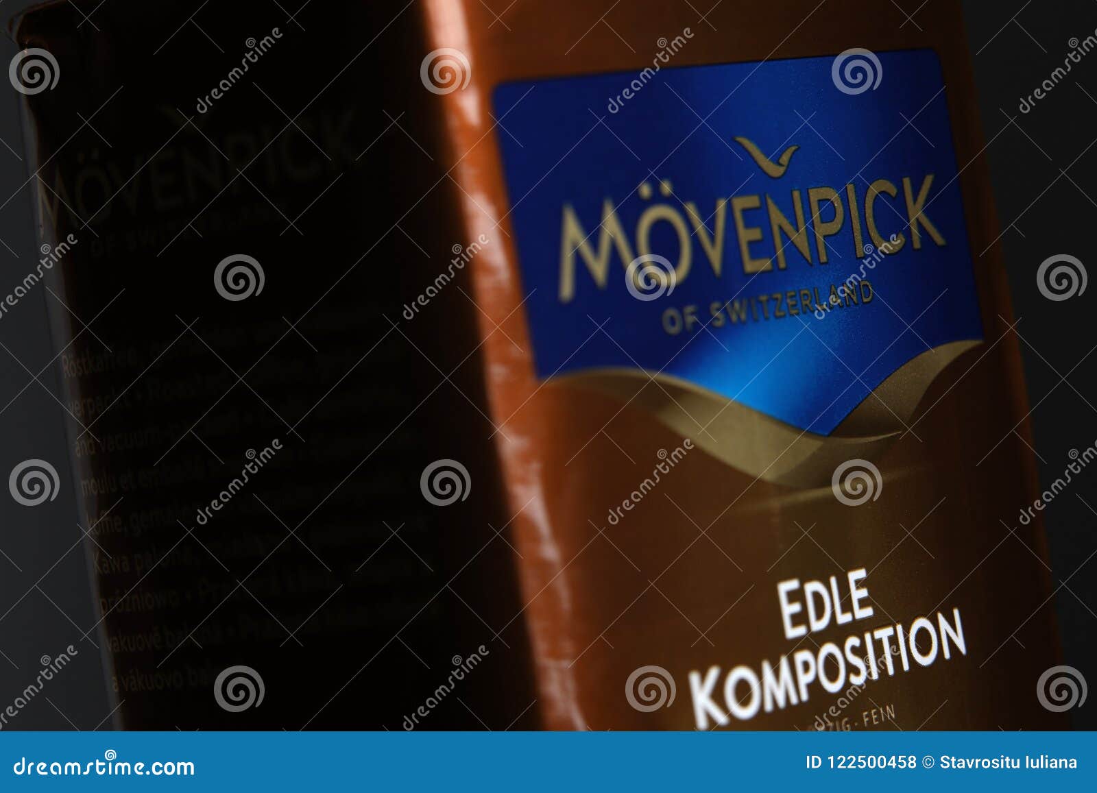 Movenpick, Pack of Coffee. Swiss Brand, Copy Space Editorial Stock
