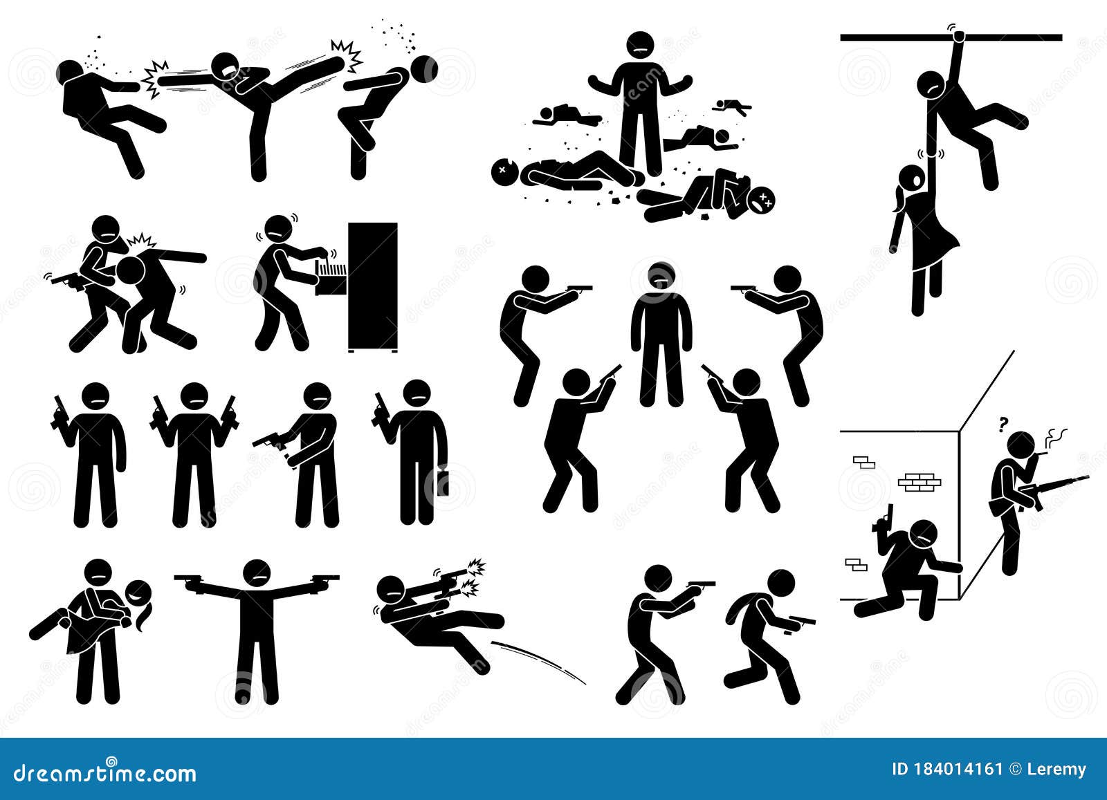 Woman Standing Actions Movements Pose Postures Stick Figures