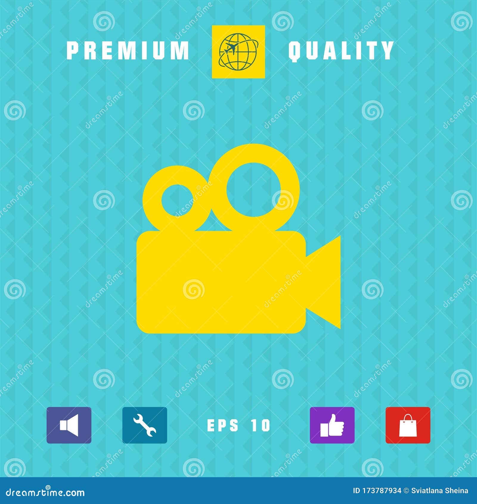 Movie Camera Icon. Graphic Elements for Your Design Stock Vector ...