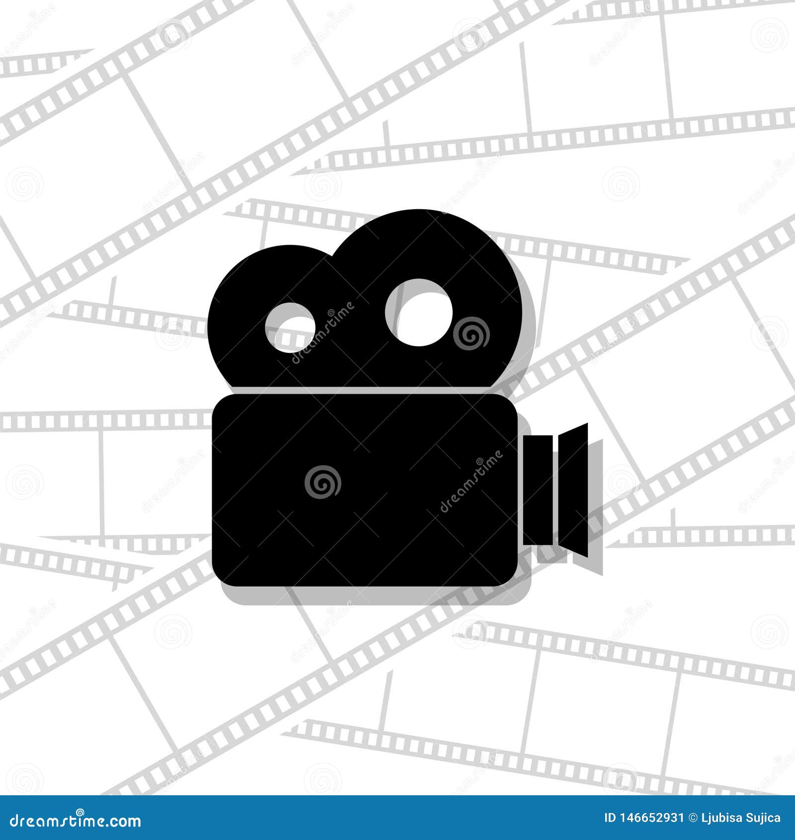 Movie Camera Icon On White Background Stock Vector - Illustration of ...