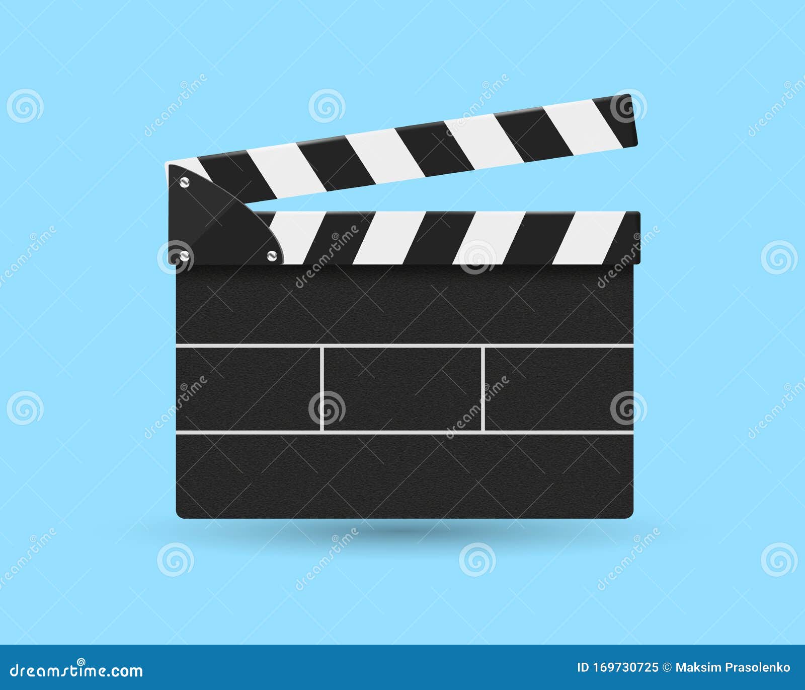 Movie Cracker Front View Isolated on Blue Background Stock Vector Illustration of camera