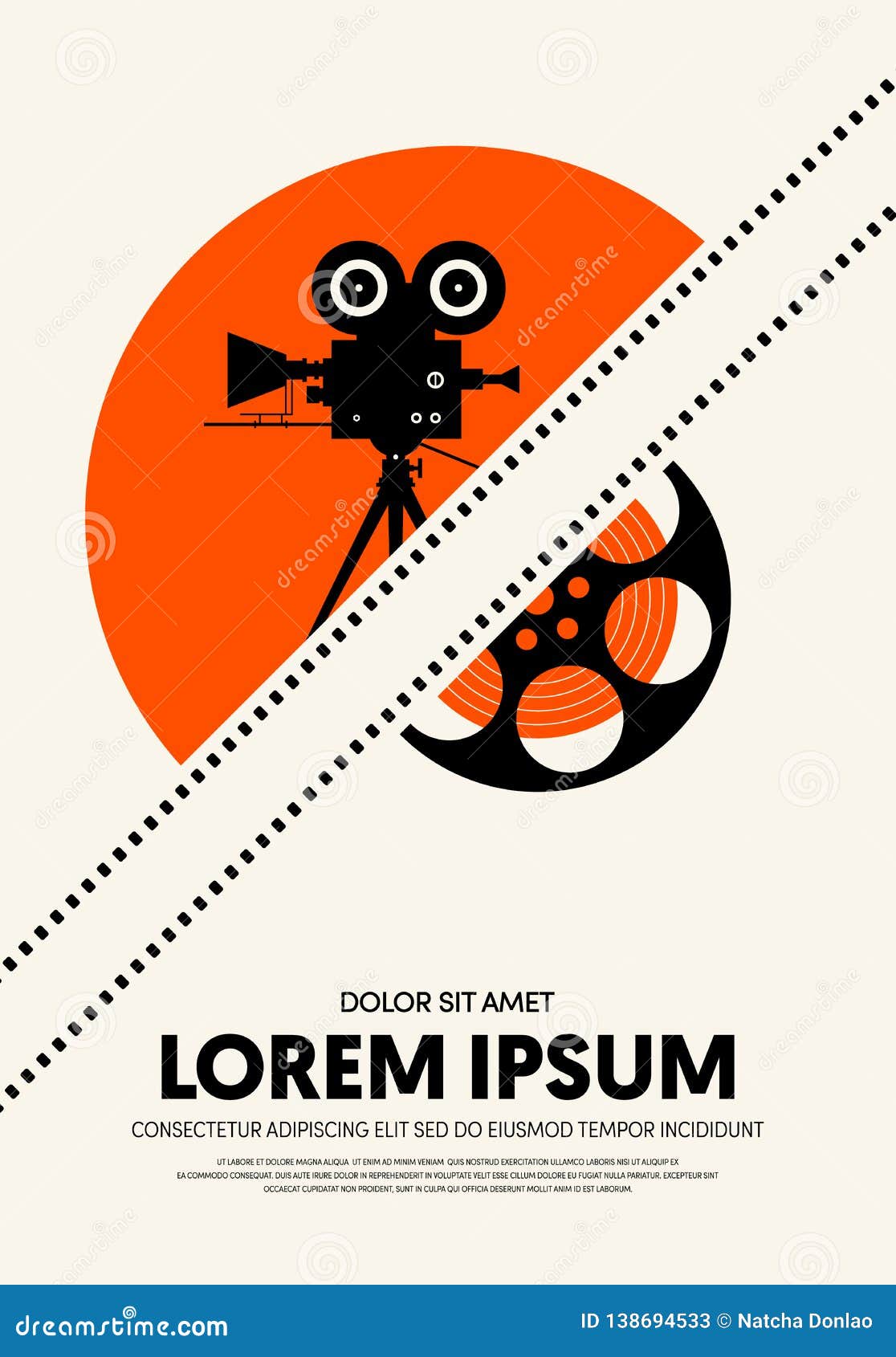 Movie and Film Poster Design Template Background Modern Vintage Retro Style  Stock Illustration - Illustration of broadcast, festival: 138694533