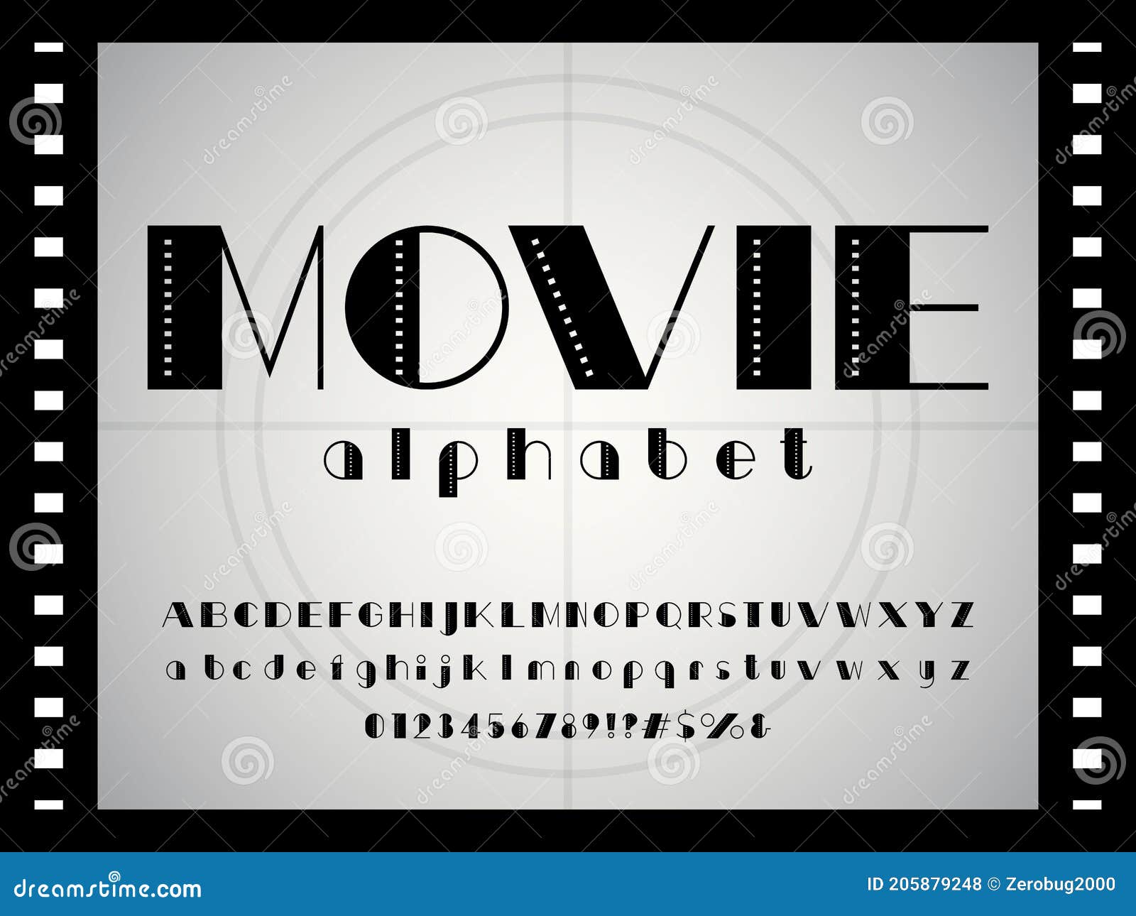 Alphabet Vintage Free Porn Movie - Movie font stock vector. Illustration of letter, nostalgia - 205879248
