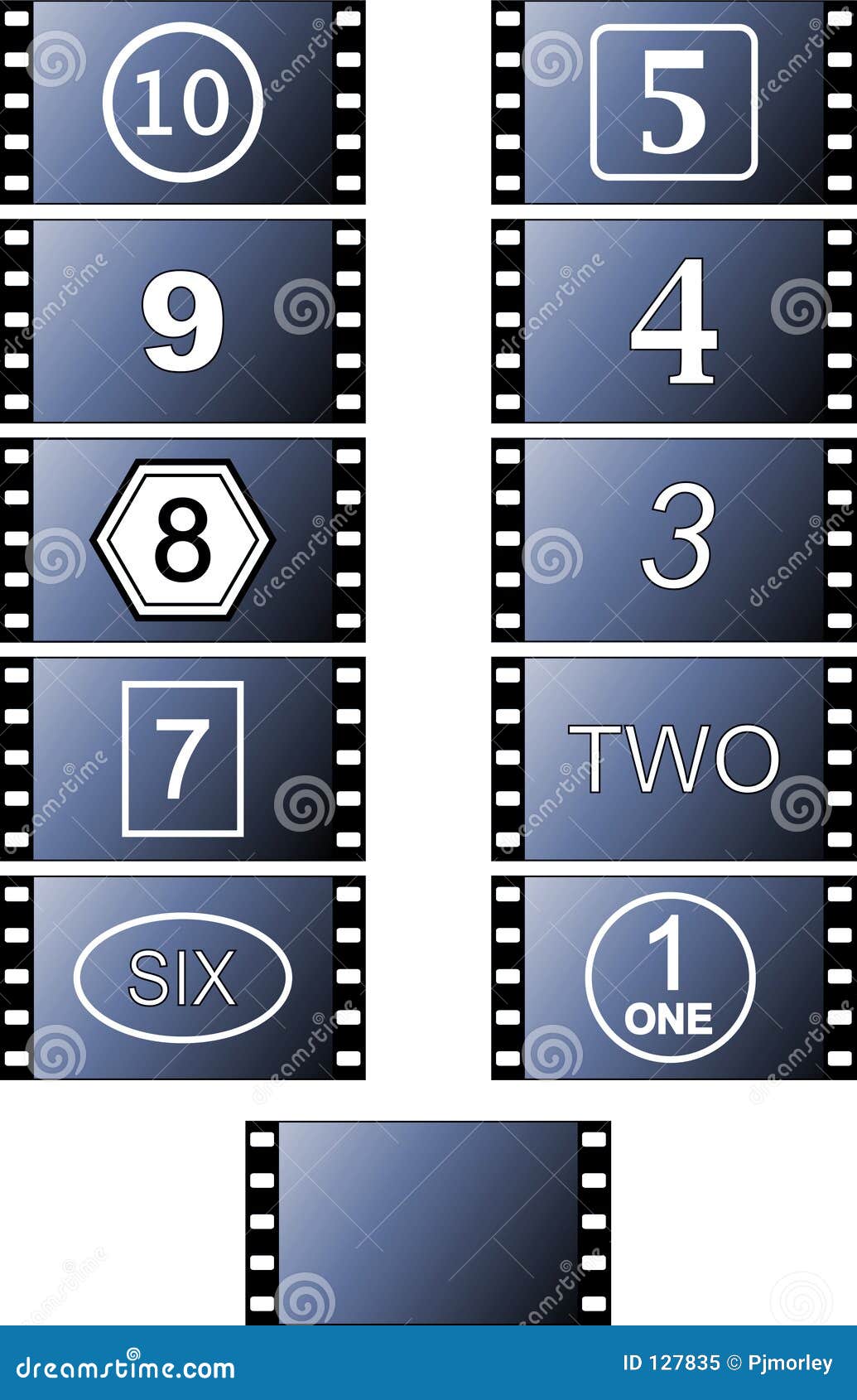 Movie Frame Numbers stock illustration. Illustration of celluloid 127835