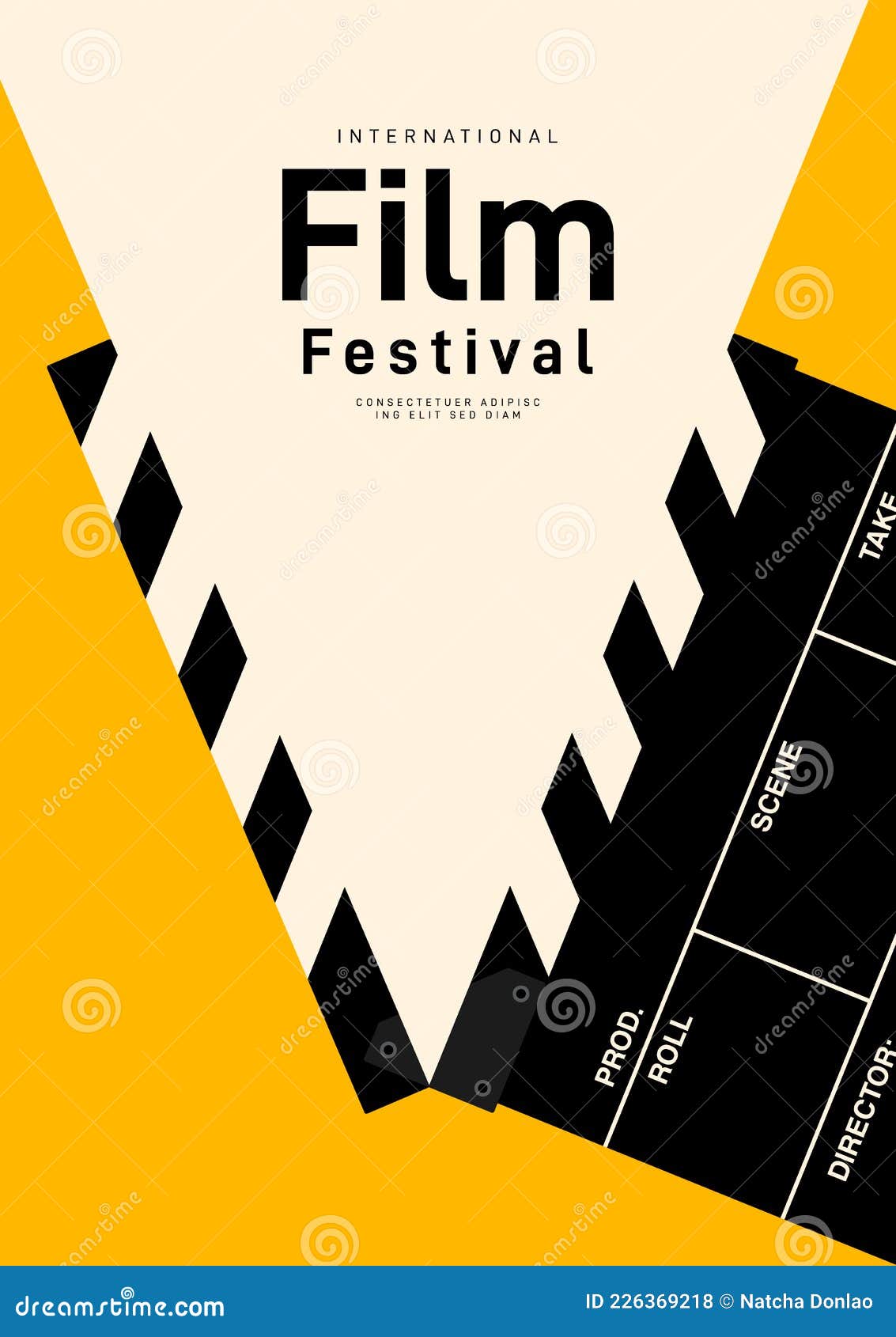 Movie Poster Design Template Background with Vintage Film Slate Stock  Vector - Illustration of backdrop, cinema: 226369218