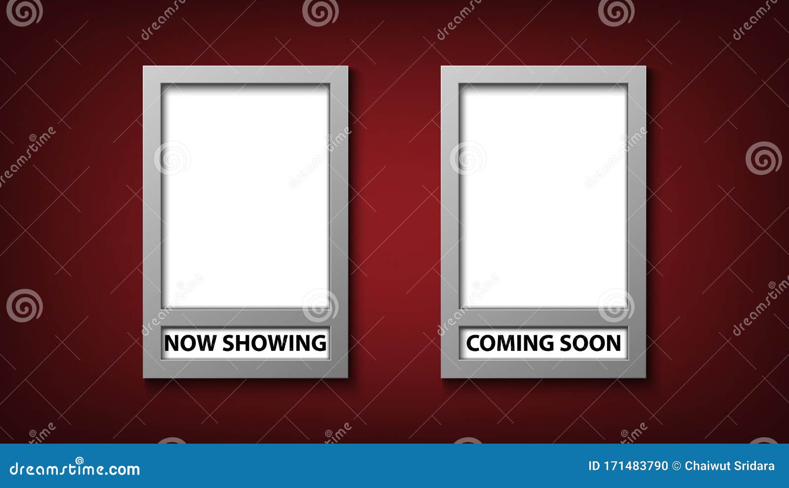 movie poster frame template with now showing and coming soon