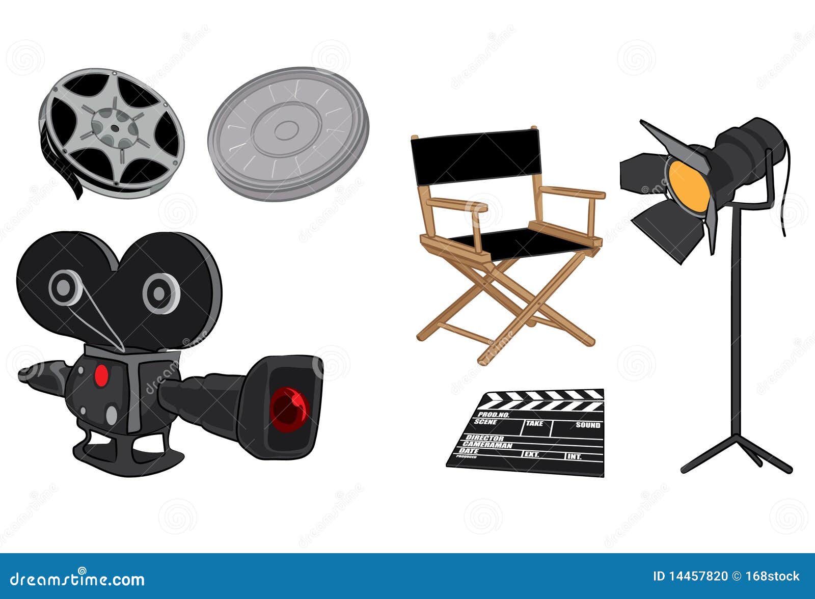 Movie Set stock vector. Illustration of light, roll, studio 14457820