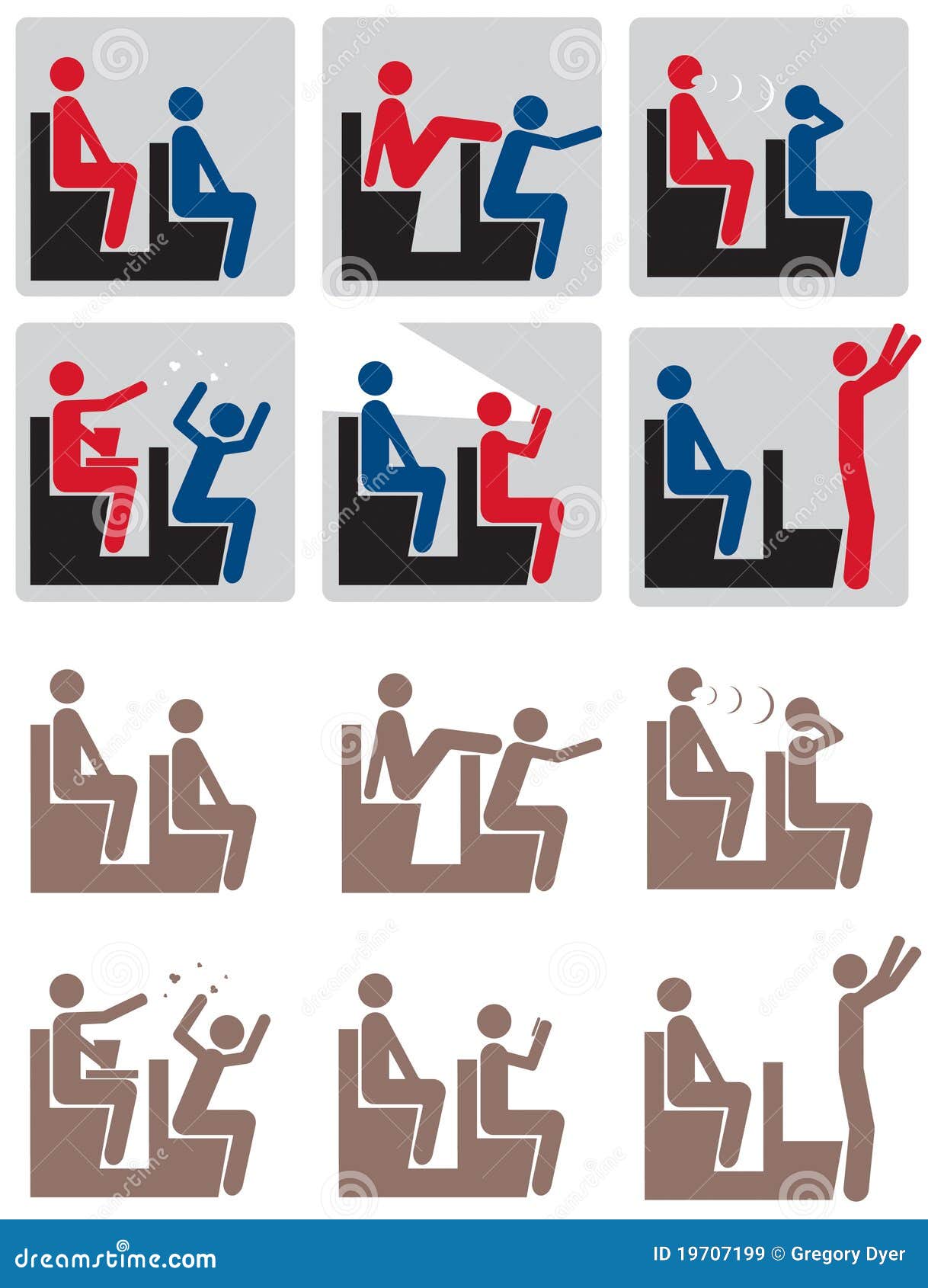 Movie Theater Rules Icon Set Royalty Free Stock Images - Image: 19707199