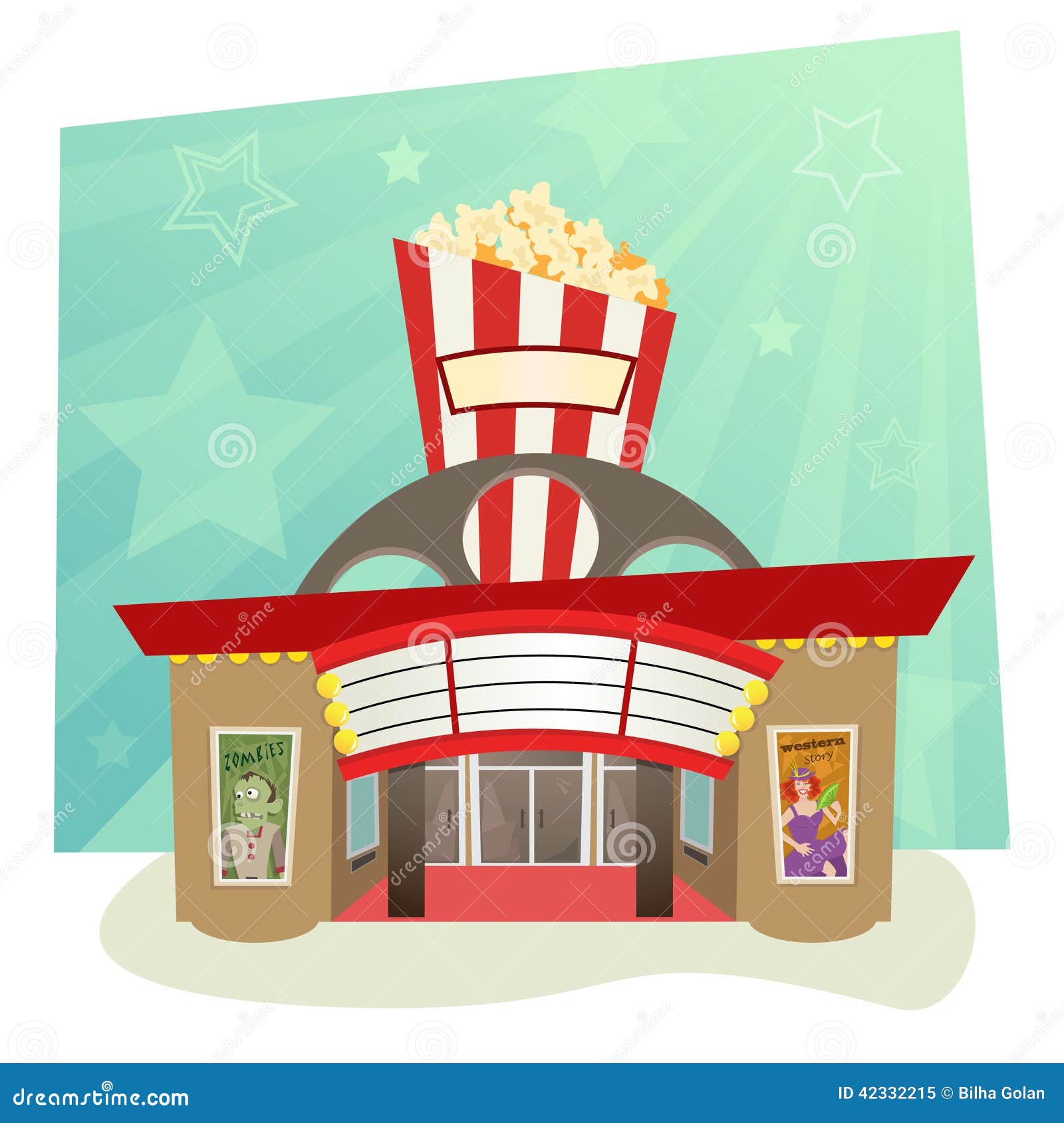 Movie Theater stock vector. Illustration of concept, cartoon - 42332215