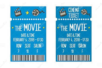 Movie ticket template stock vector. Illustration of graphic - 124064208