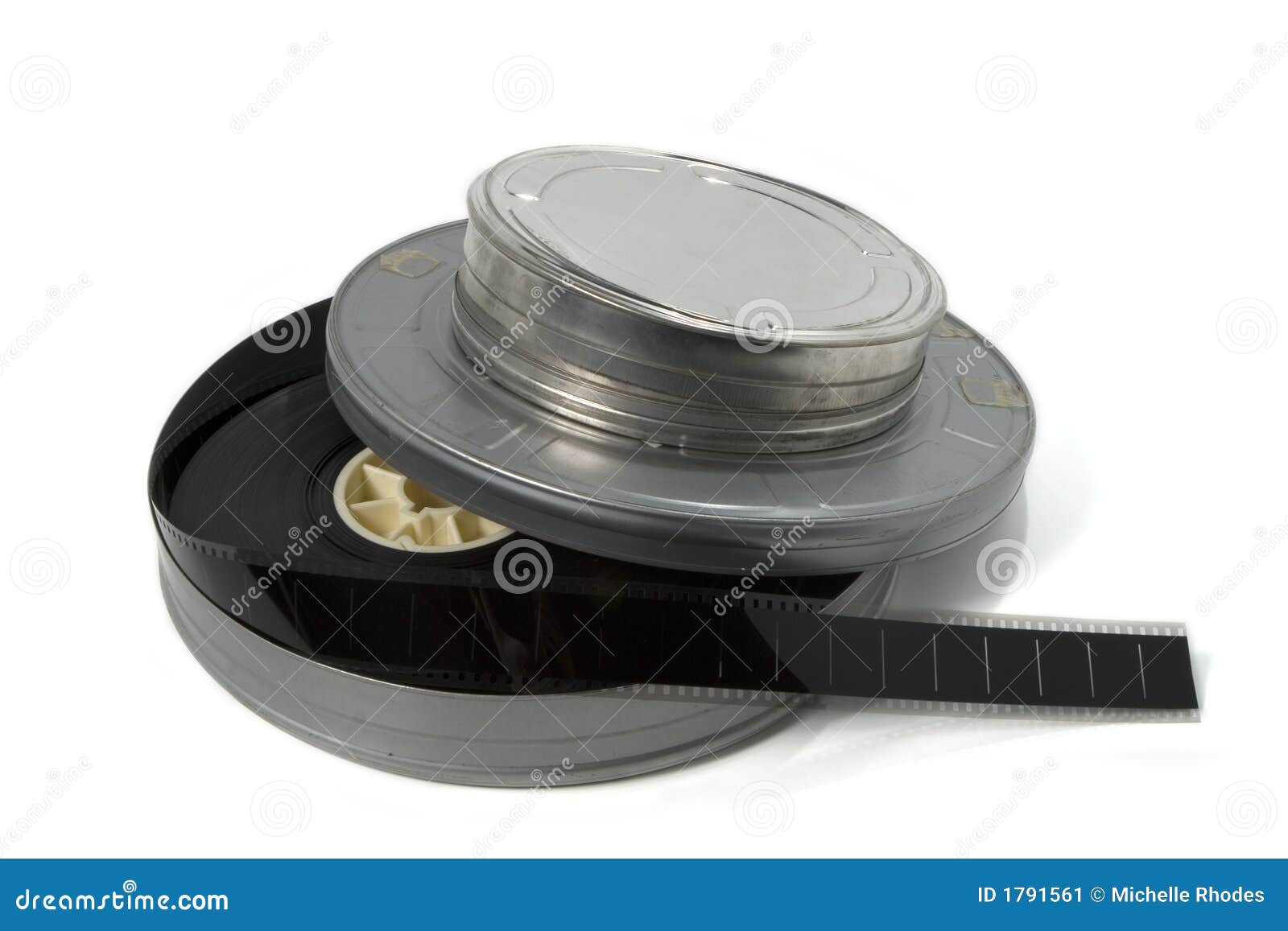 Movie Trailers in Metal Film Cans Stock Image - Image of curly,  projectionist: 1791561