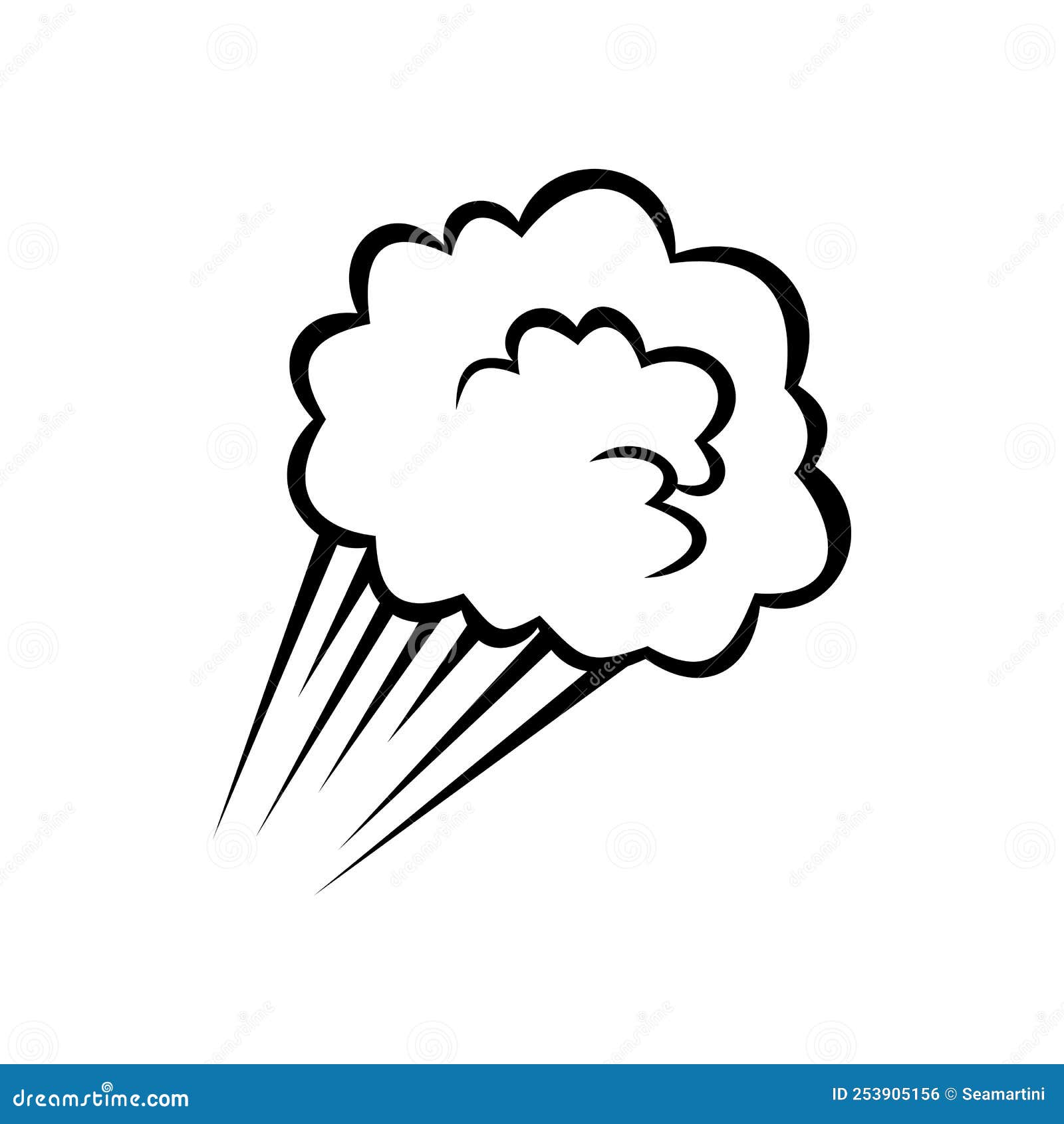 Moving Cloud Isolated Burst of Bomb Stock Vector Illustration of