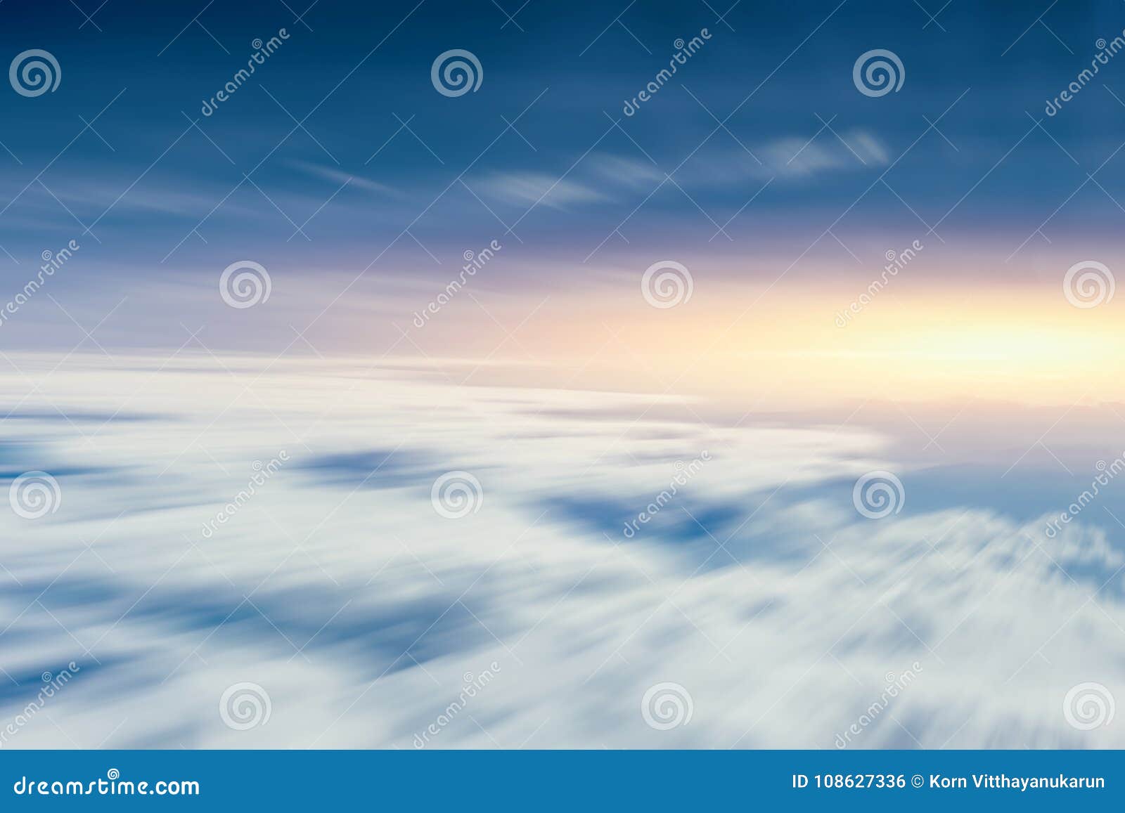 Moving Cloud Sky View From Aircraft For Going Future Stock Photo