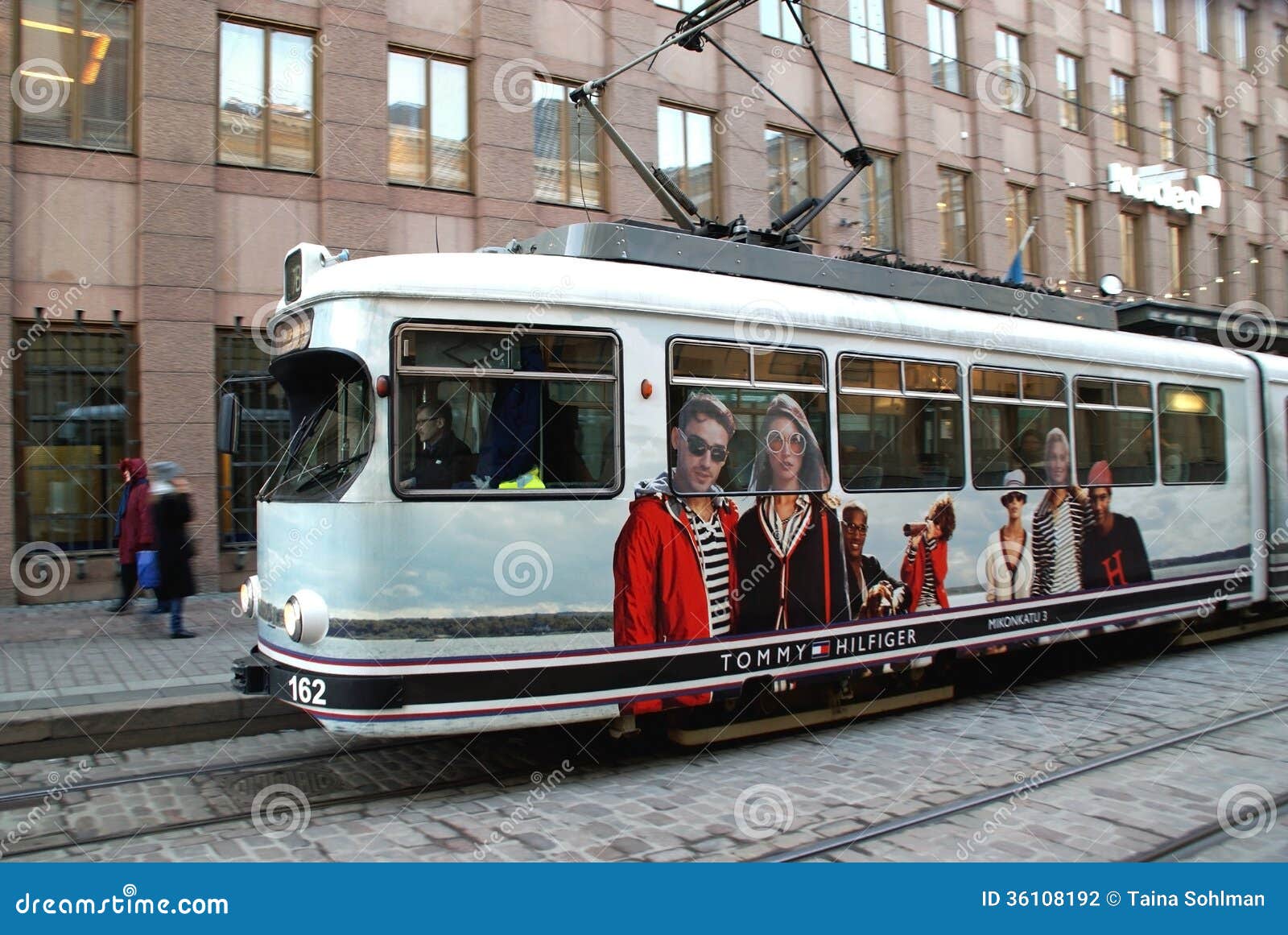 Moving HSL Tram with Tommy Hilfiger Advertisement Editorial