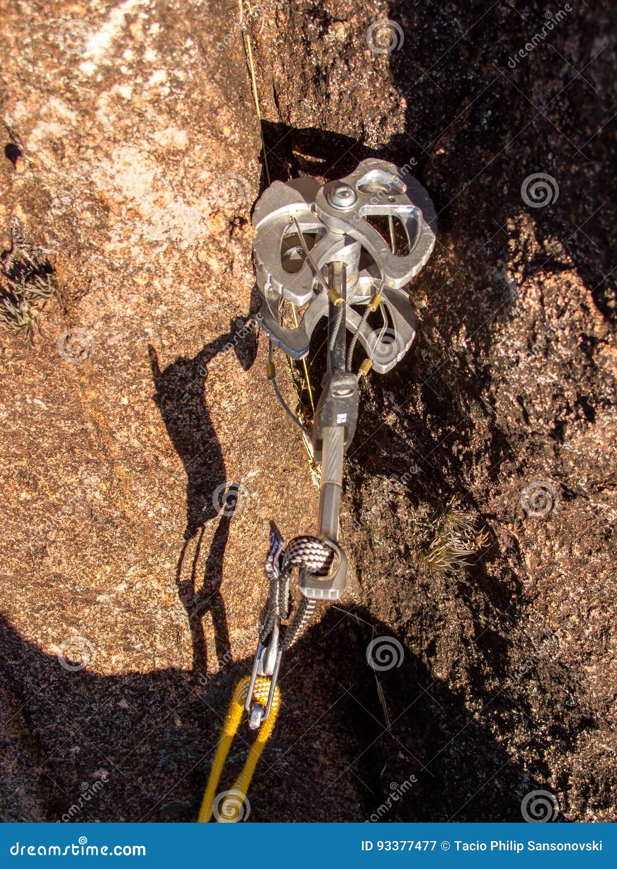 Moving Rock Climbing Protection Uses during Rock Climbing in a Crack