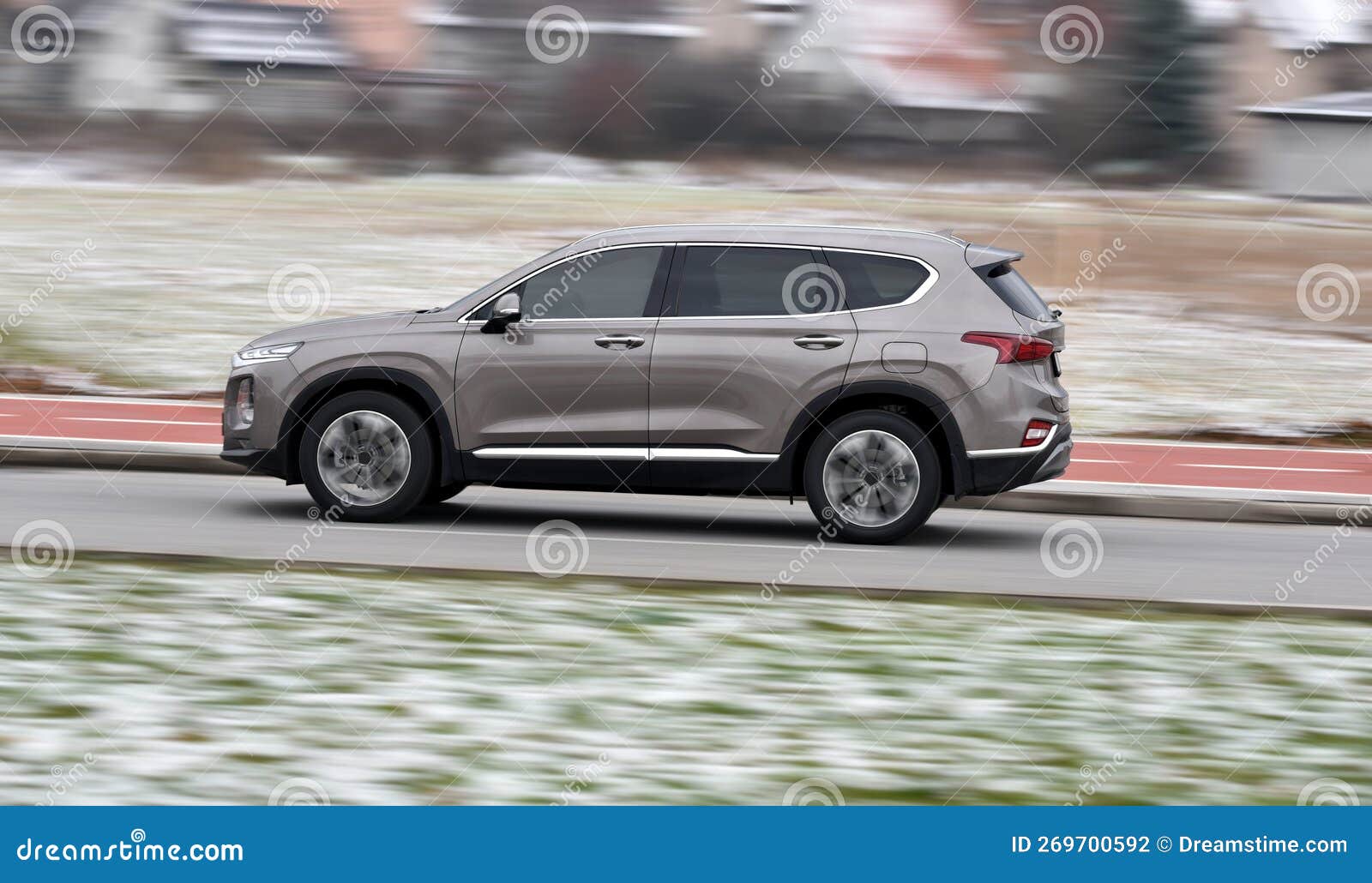 A Large SUV is Moving at High Speed Stock Photo Image of wheel