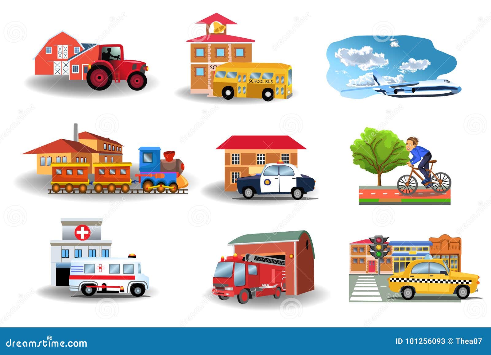 Moyen De Transport Et Leurs Batiments Illustration De Vecteur Illustration Du Ville Signifie Moyen De Transport Et Leurs Batiments Illustration De Vecteur Illustration Du Ville Signifie