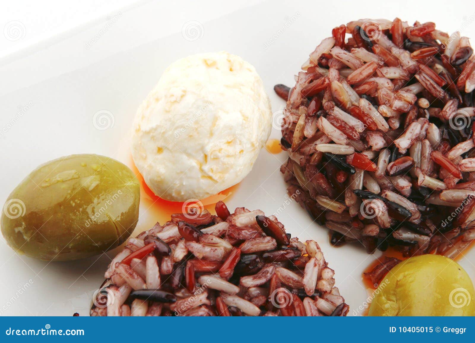 Mozarella Cheese and Dark Rice Stock Image Image of culture, fresh