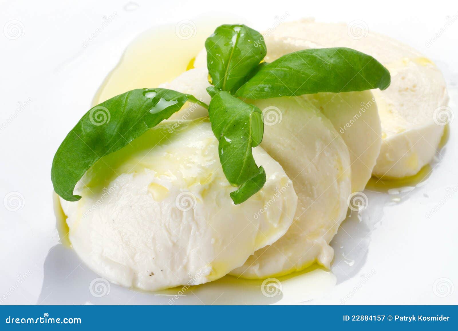 Mozzarella Cheese with Olive Oil Stock Image Image of fresh, leaf 22884157