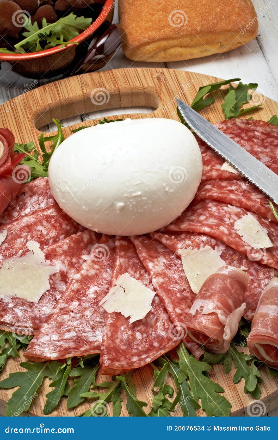 Mozzarella and pepperoni stock photo. Image of pepper 20676534