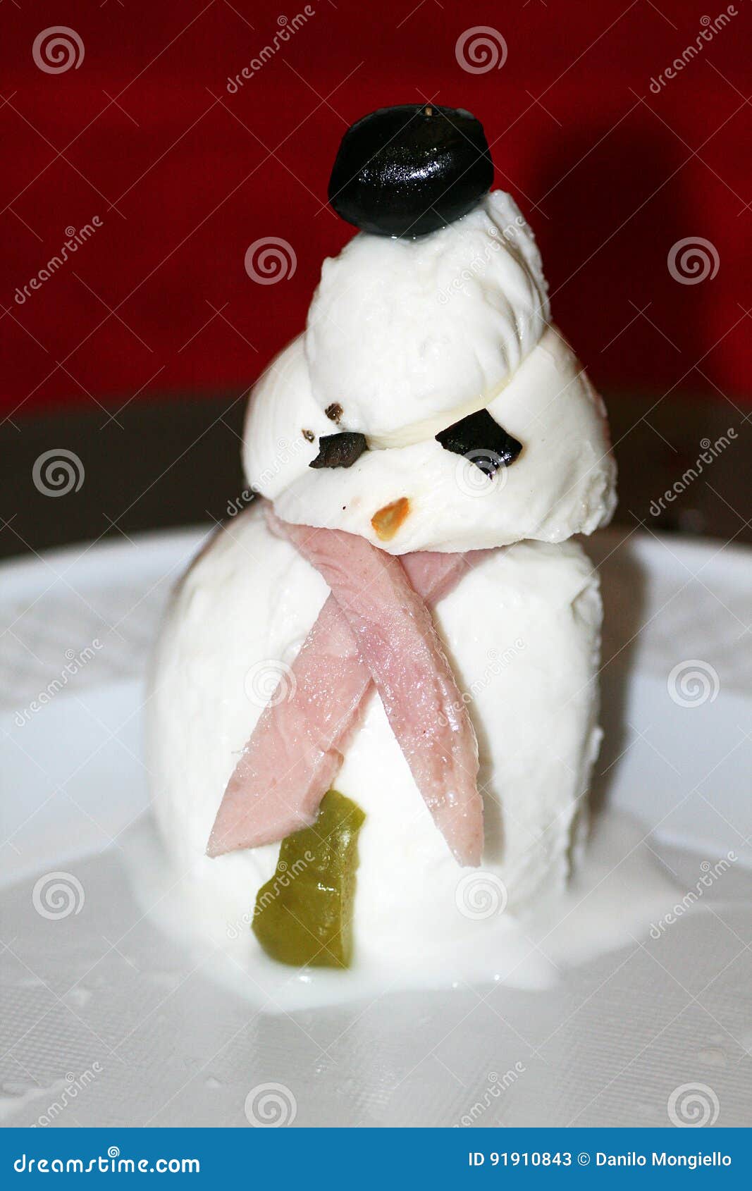 Mozzarella snowman stock image. Image of taste, christmas 91910843