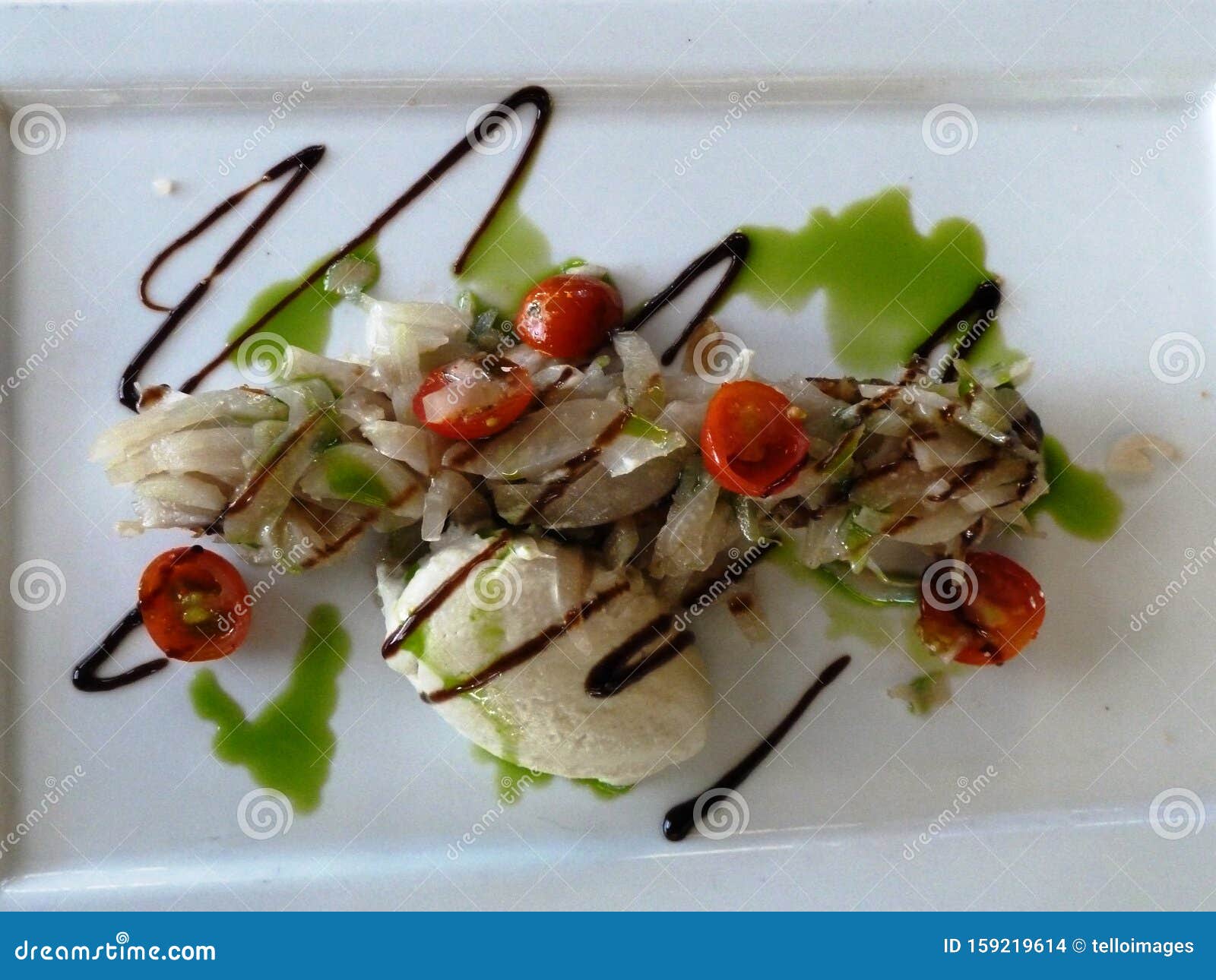 Mozzarella and Tomato Starter on White Plate Stock Photo Image of