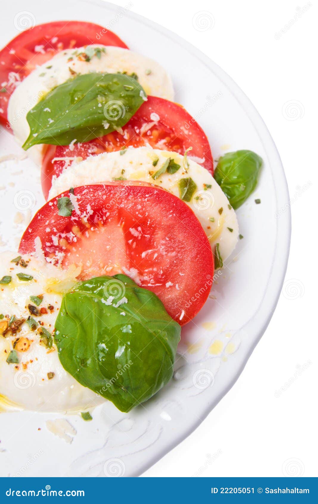 Mozzarella with tomatoes stock image. Image of food, appetizer 22205051