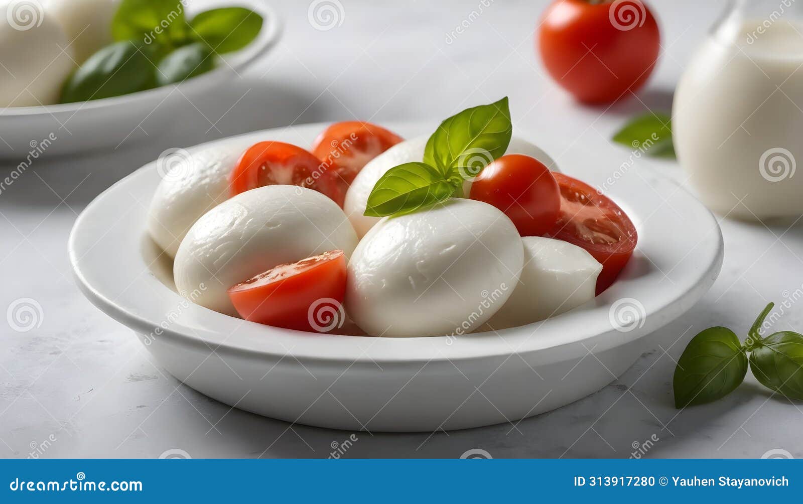 mozzarella typical italian product derived from milk with tomatoes