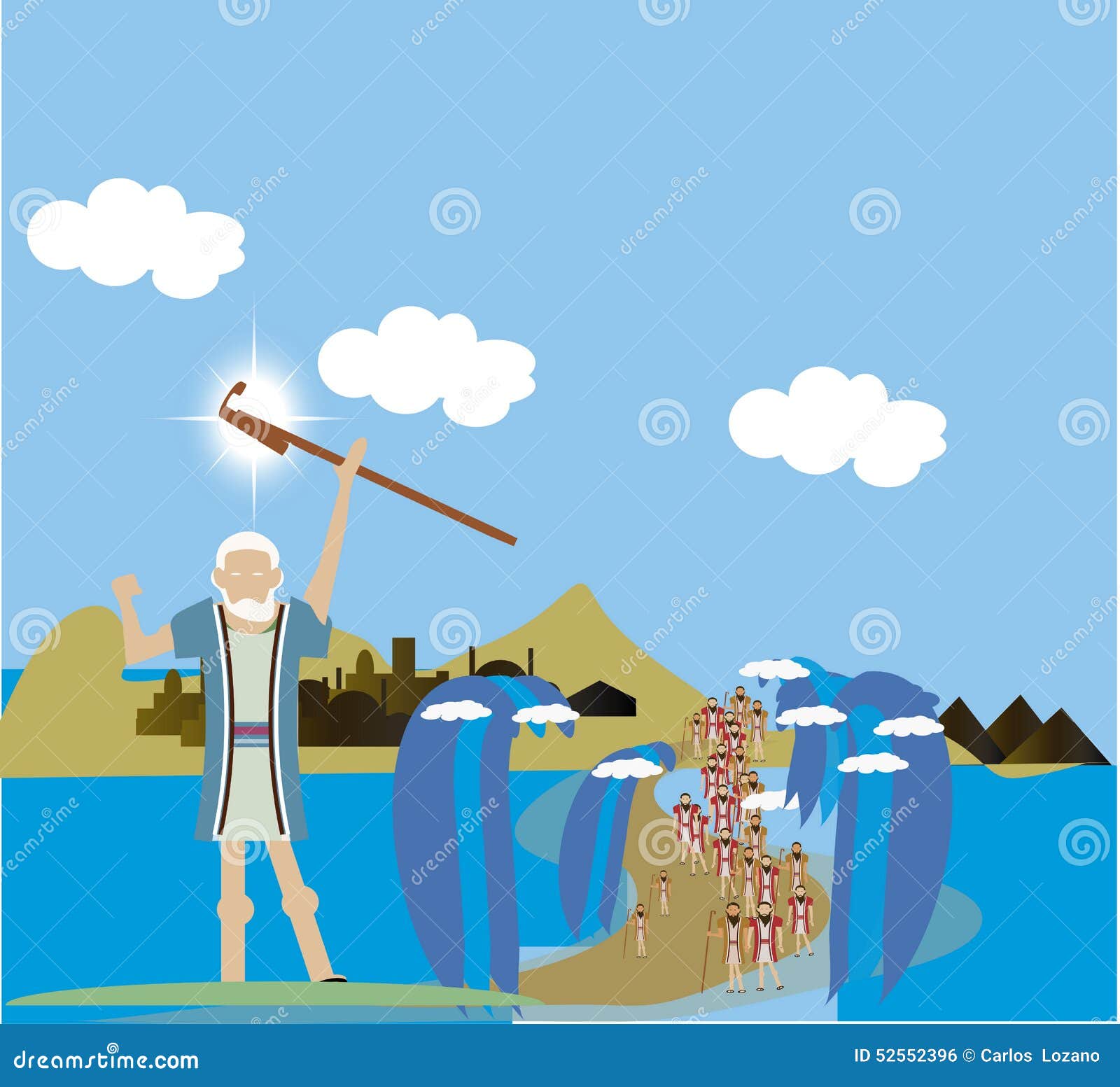 Moïse Séparant La Mer Rouge Illustration Stock Illustration du