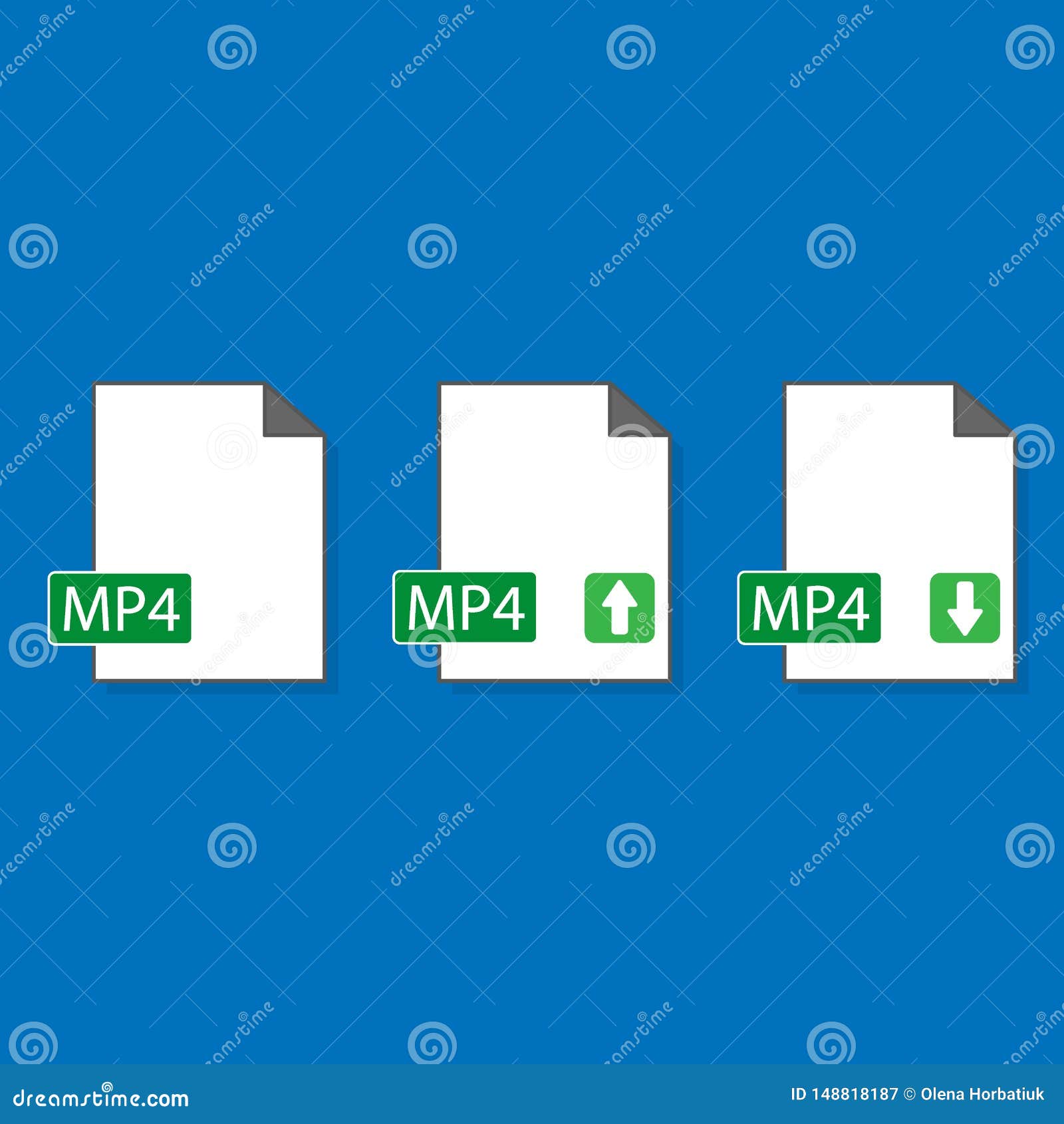 Mp4 File Format Icon Template Stock Vector Illustration of isolated