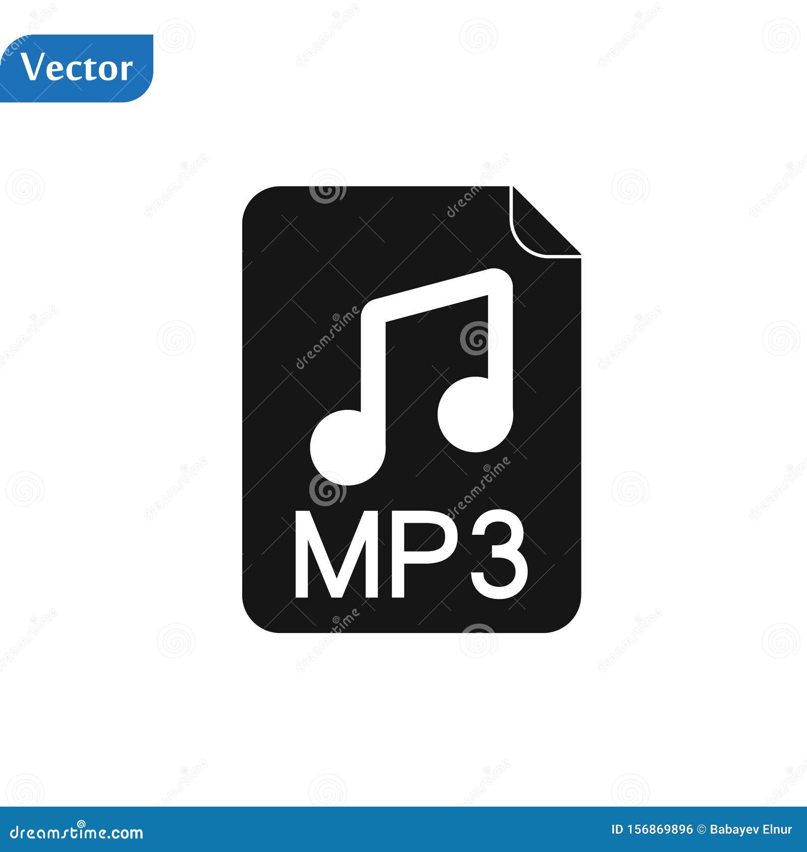 Mp3 File Icon. Logo Element Illustration. Mp3 File Design. Colored