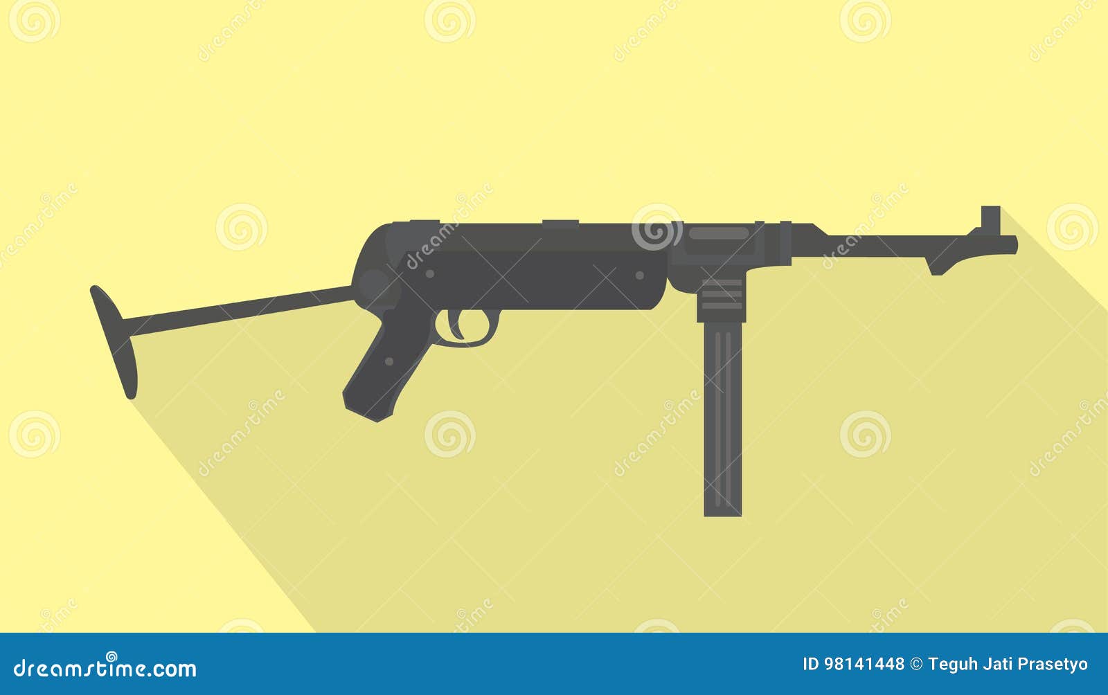 Mp40 German Submachine Gun World War 2 Classic Stock Vector Illustration Of Background Security 98141448
